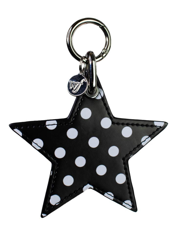Polka Dot Star Charm | Black and White