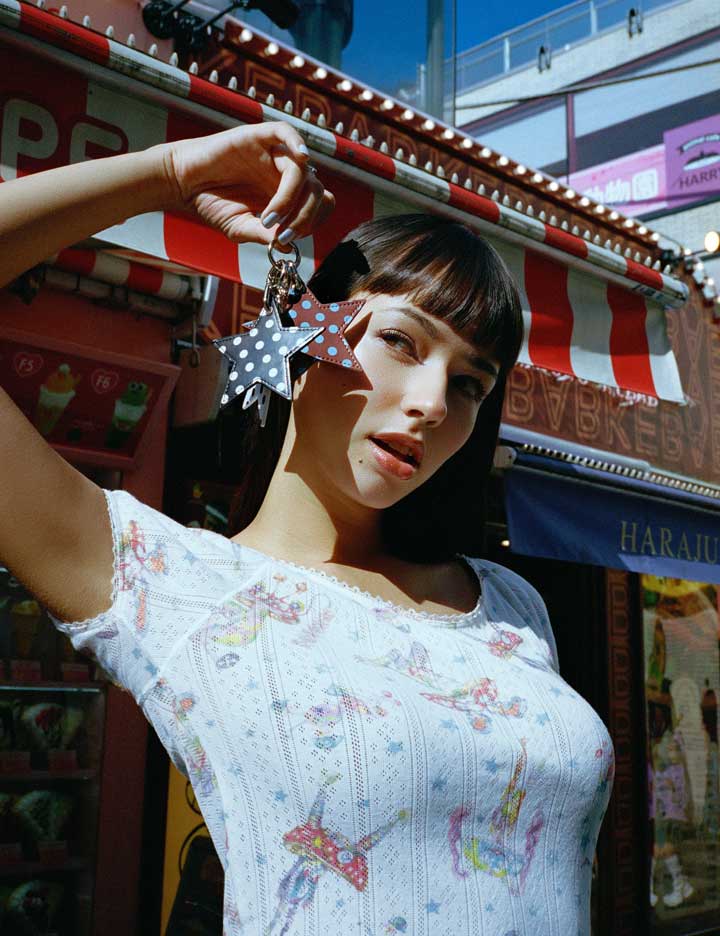 Polka Dot Star Charm | Black and White