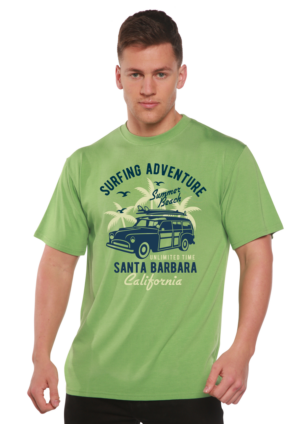 Surfing Adventure Spun Bamboo® Men's Bamboo Viscose/Organic Cotton Short Sleeve Graphic T-Shirt
