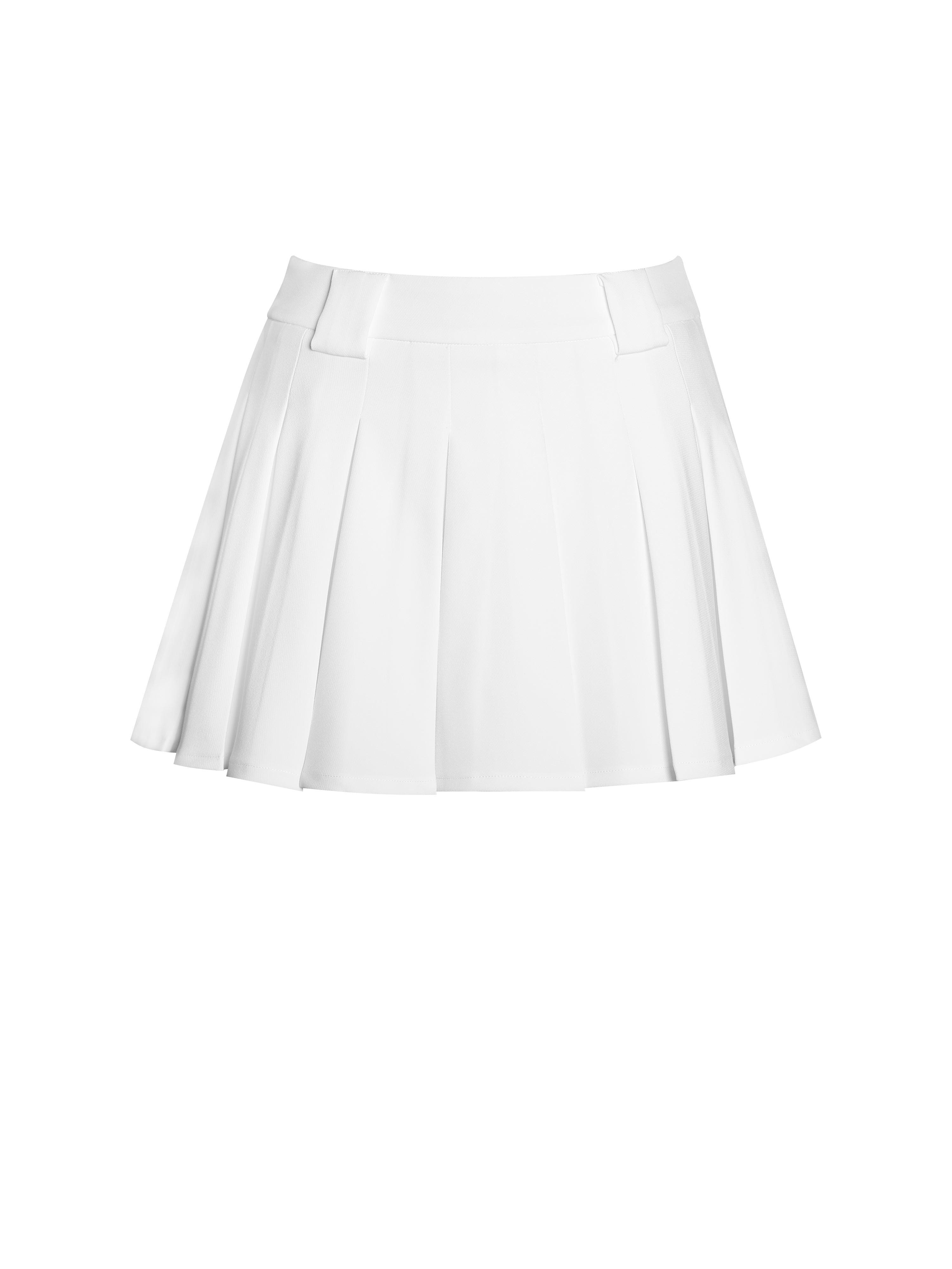 Oaklyn White Pleated Mini Skort