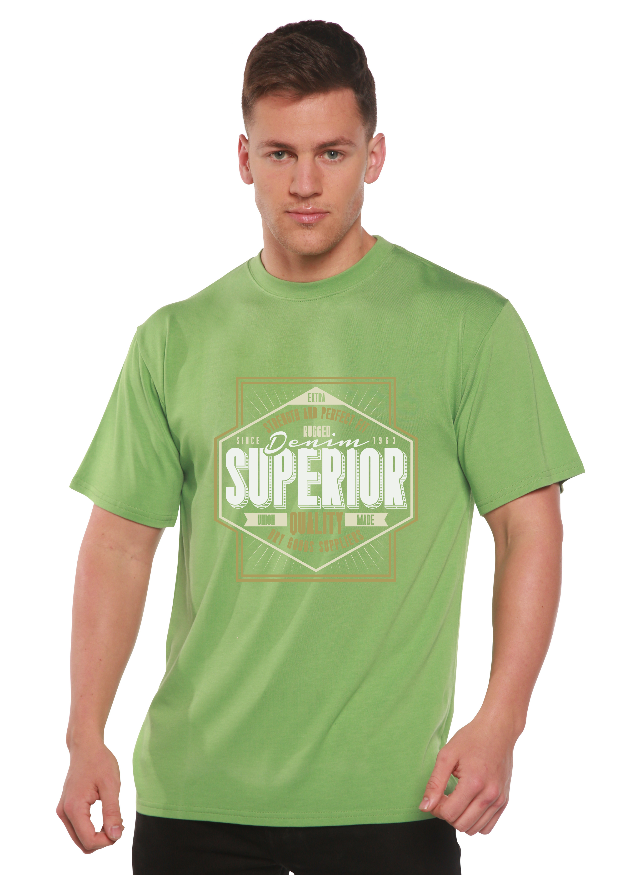 Superior Quality Men's Bamboo Viscose/Organic Cotton Short Sleeve Graphic T-Shirt