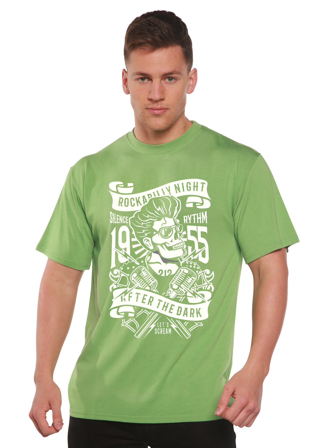 Rockabilly Night Spun Bamboo® Men's Bamboo Viscose/Organic Cotton Short Sleeve Graphic T-Shirt