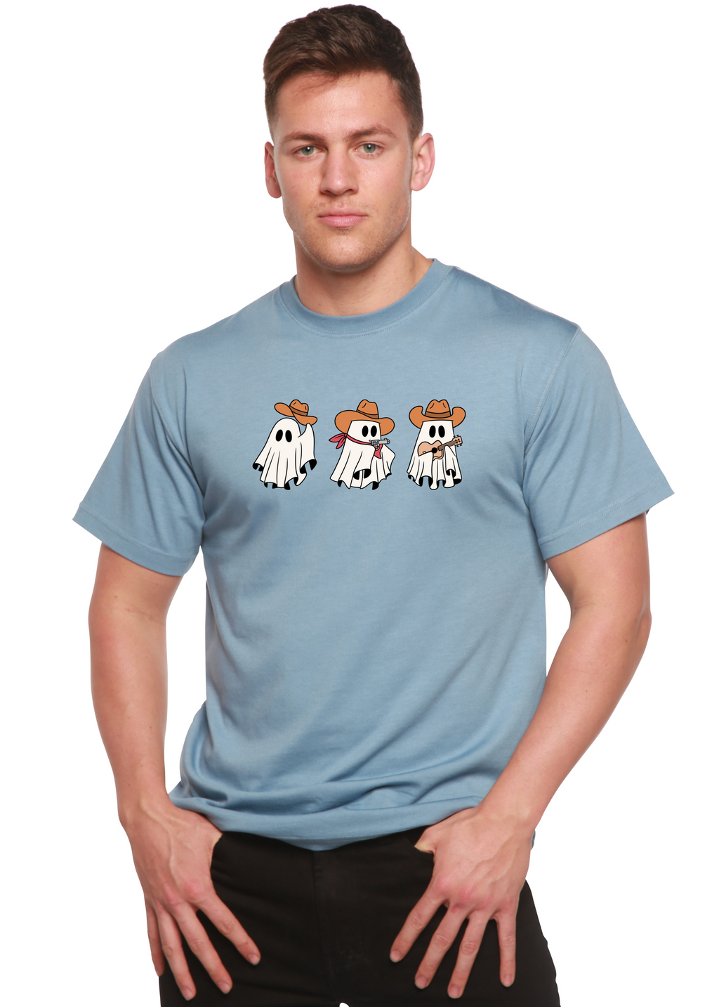 Cowboy Ghosts Unisex Bamboo Viscose/Organic Cotton Short Sleeve Graphic T-Shirt
