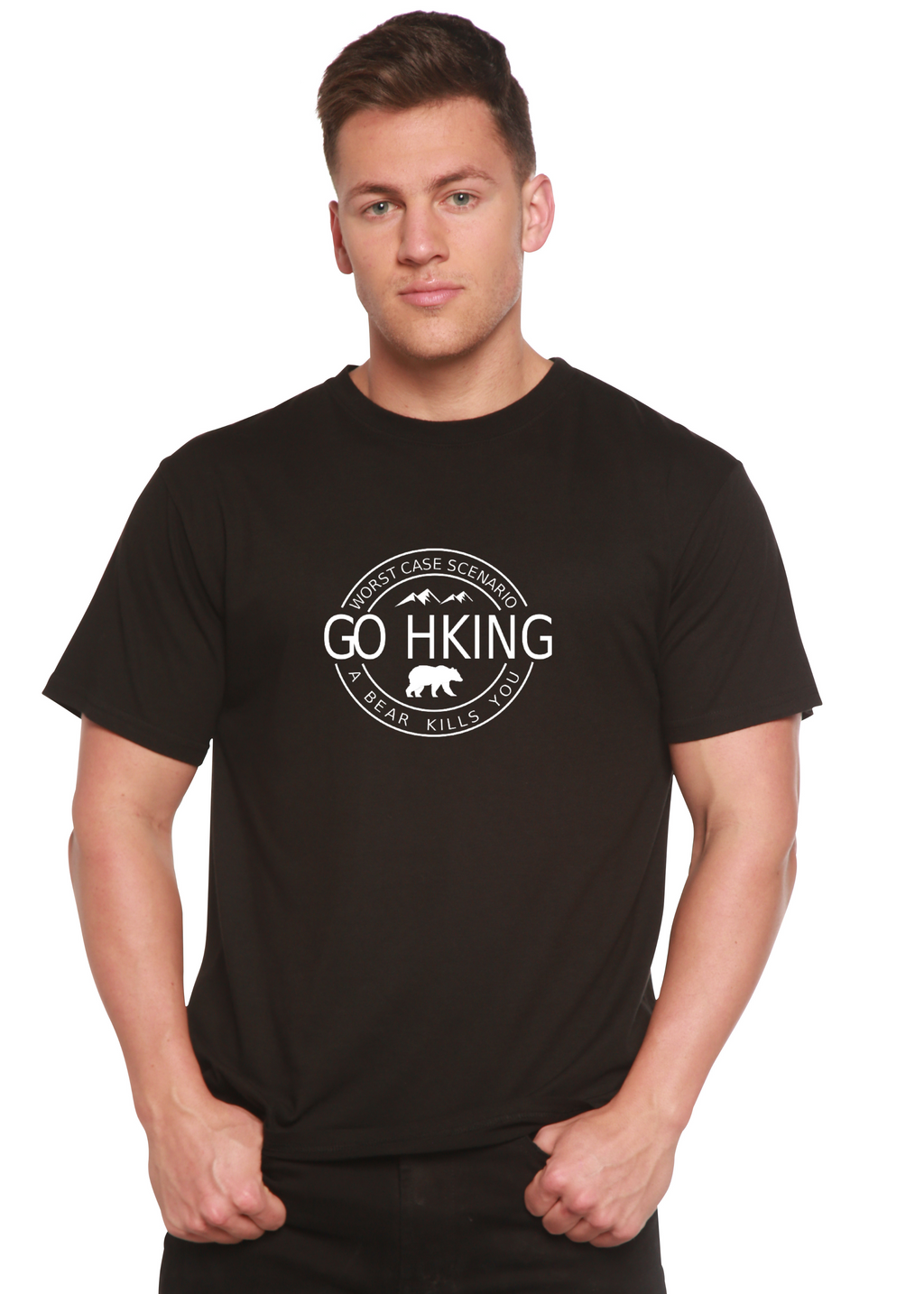 Go Hiking Men's Bamboo Viscose/Organic Cotton Short Sleeve Graphic T-Shirt