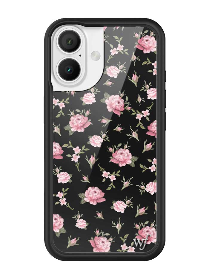 Black and Pink Floral iPhone Case