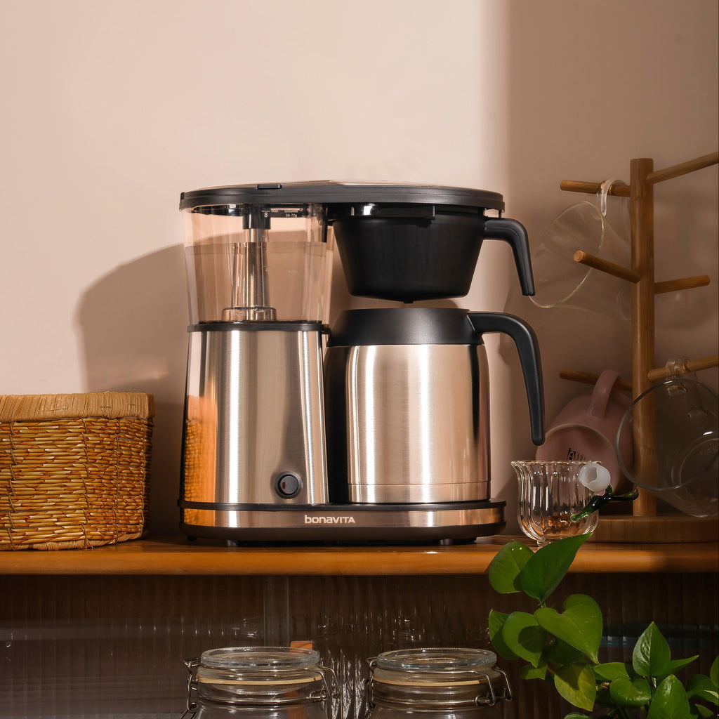 Connoisseur 8-Cup Drip Coffee Brewer One-Touch with Thermal Carafe and Hanging Basket - SCA Certified Home Brewer