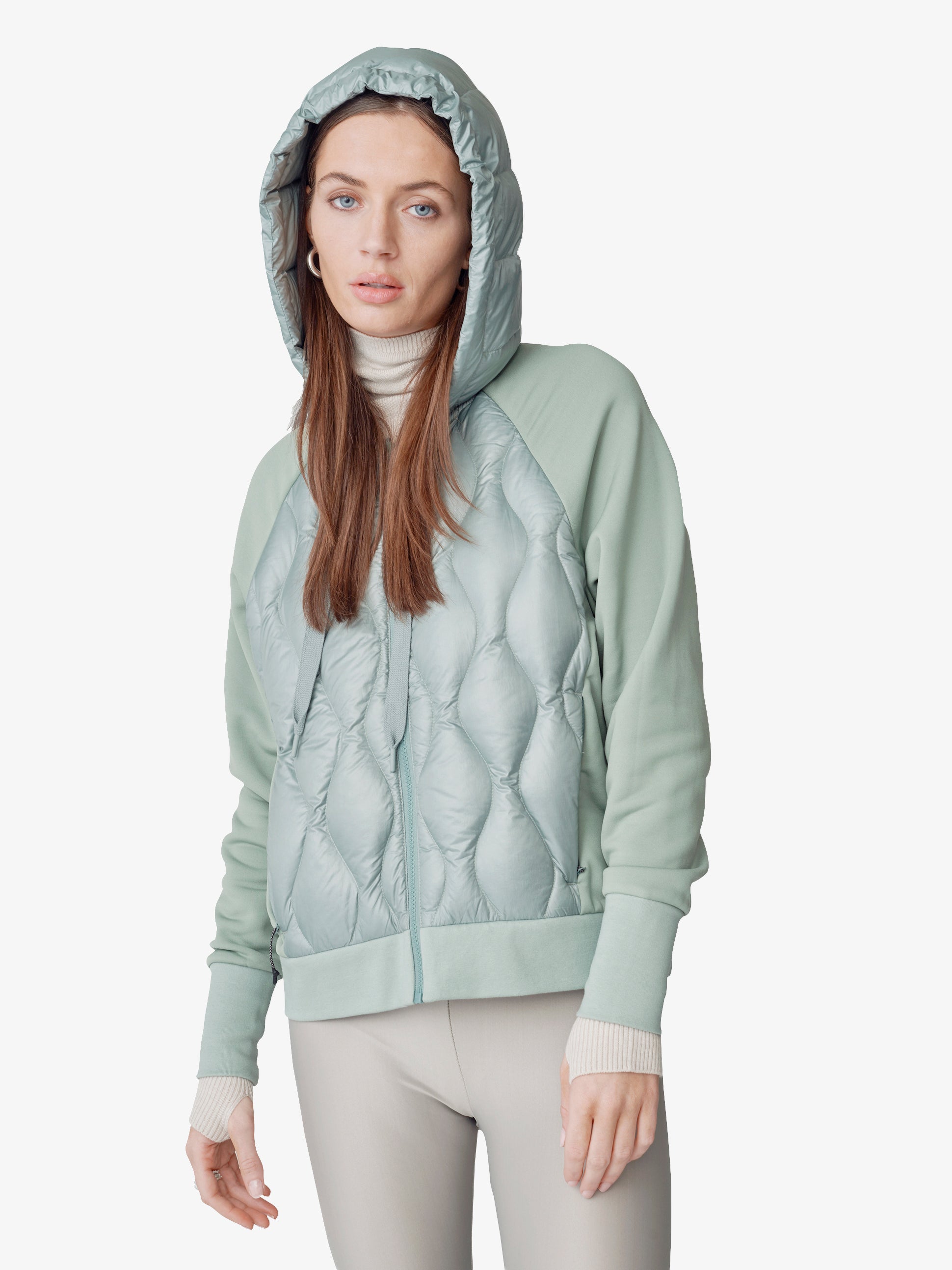 Down Zip Hoodie - Slate Gray
