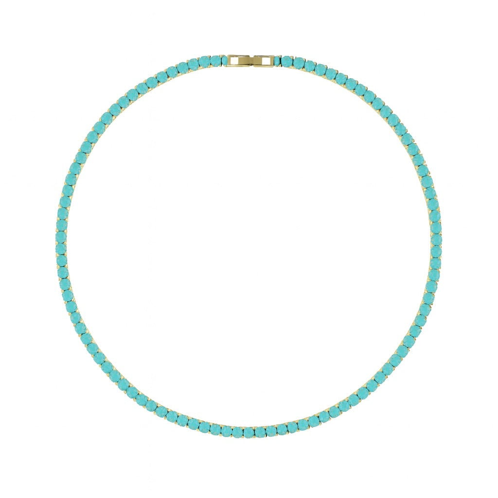 PRE-ORDER Karla Tennis Necklace - Turquoise - Ships 5/1