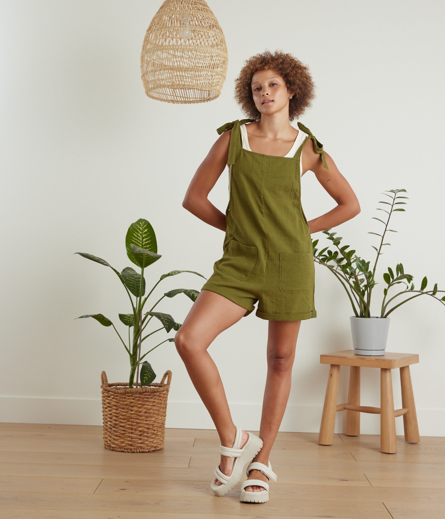 Bower Romper - Olive