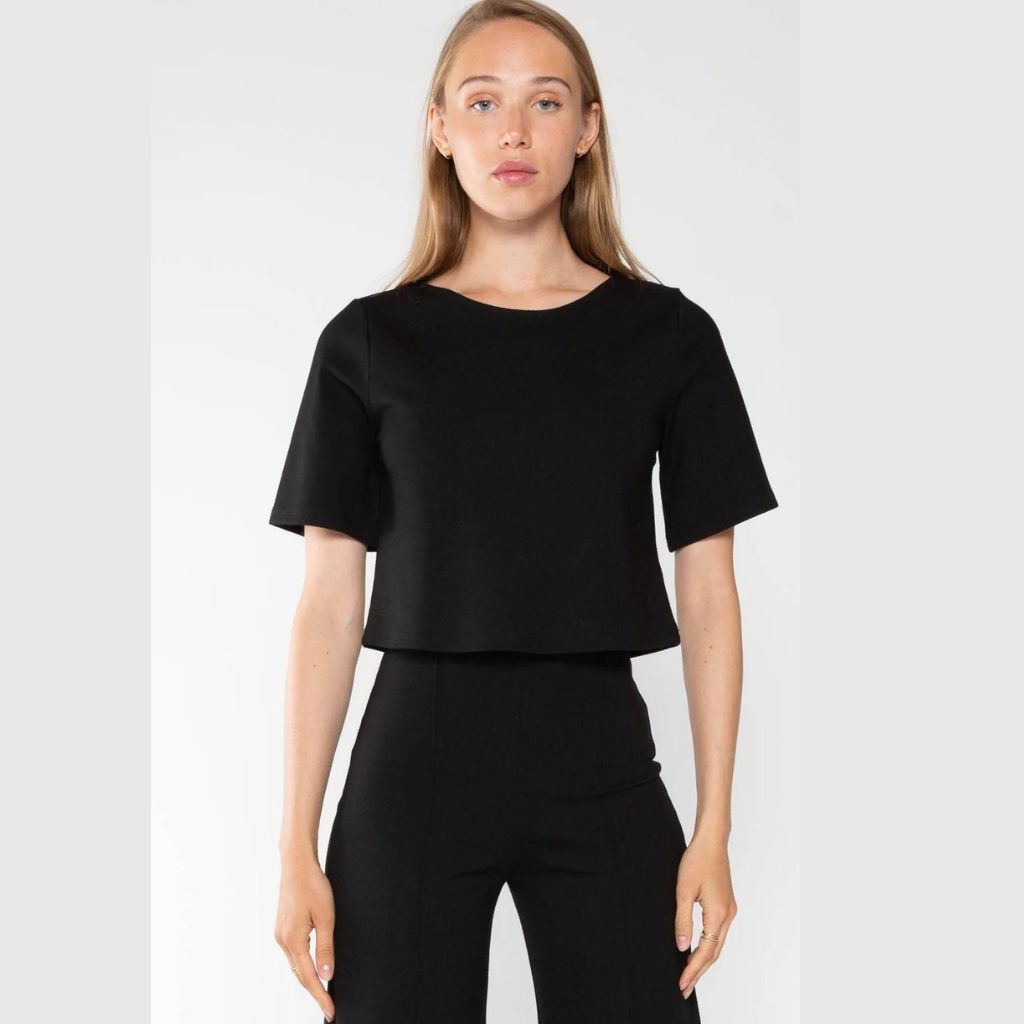 Ponte Knit Wide Leg Pant