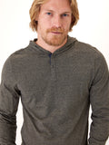 Black Fleck Triblend Henley Hoodie