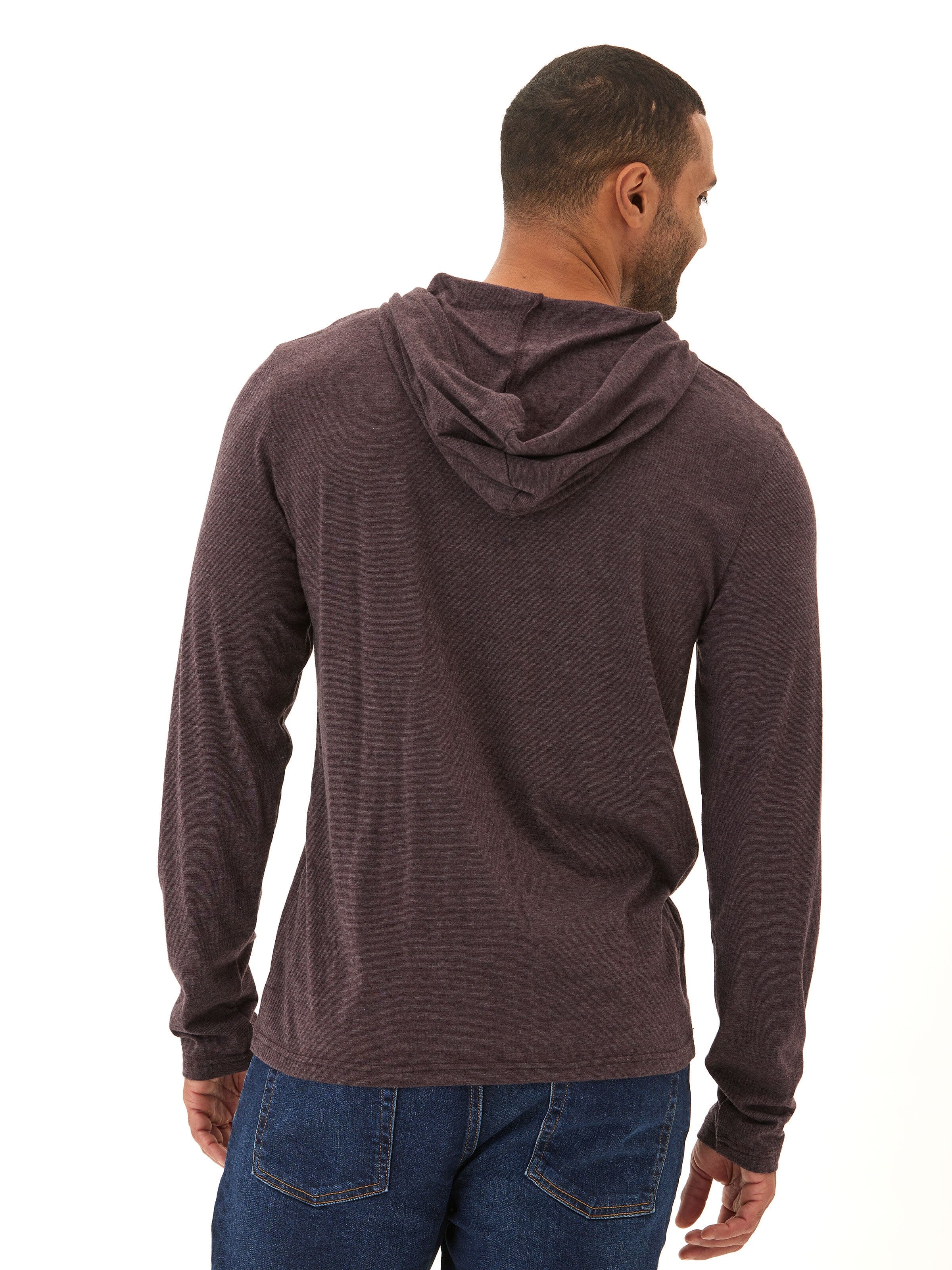 Black Fleck Triblend Henley Hoodie
