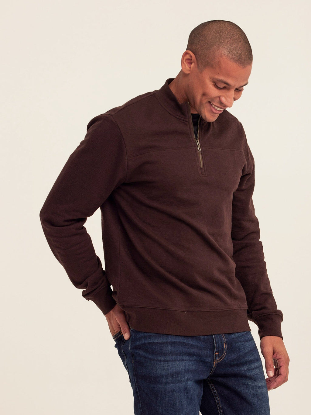 Christian Comfort Slub Terry Half Zip Pullover