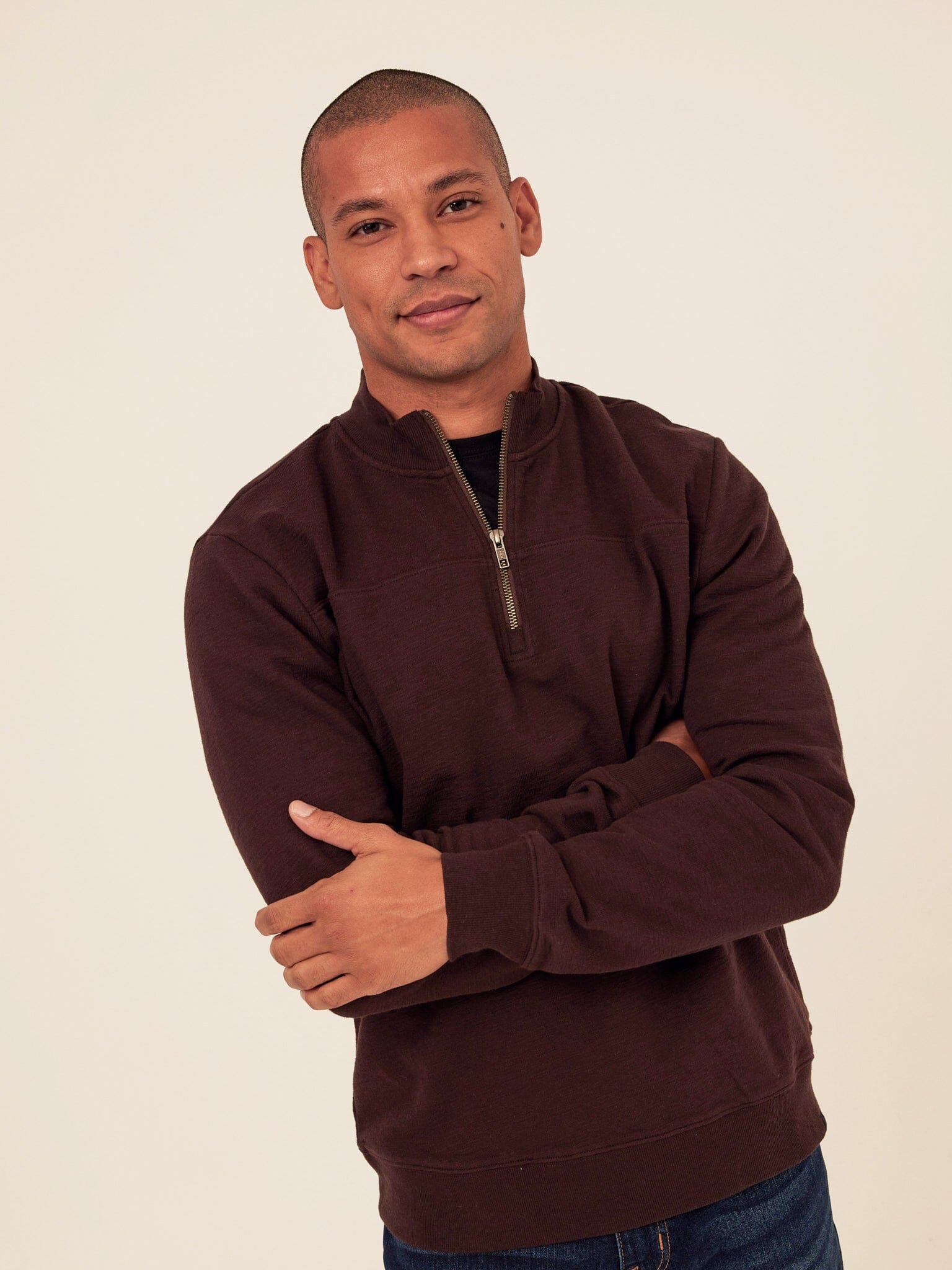 Christian Comfort Slub Terry Half Zip Pullover