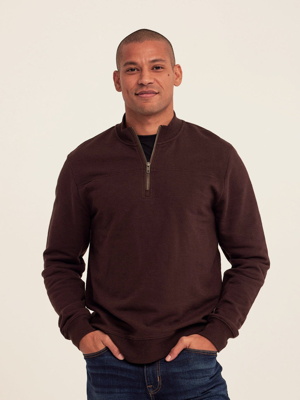 Christian Comfort Slub Terry Half Zip Pullover