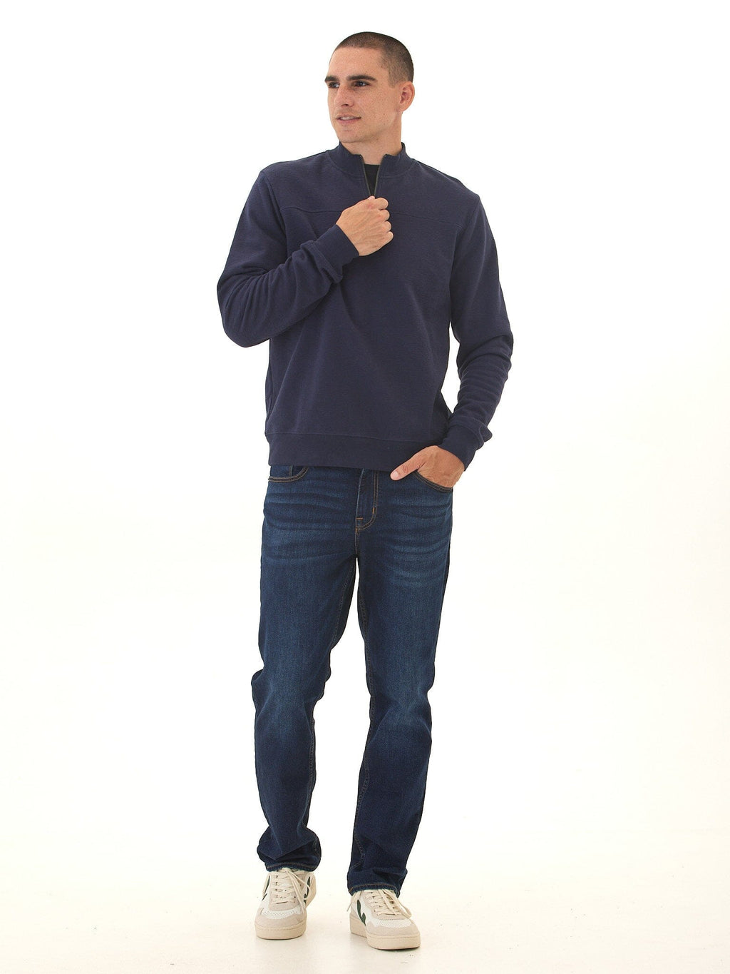 Christian Comfort Slub Terry Half Zip Pullover