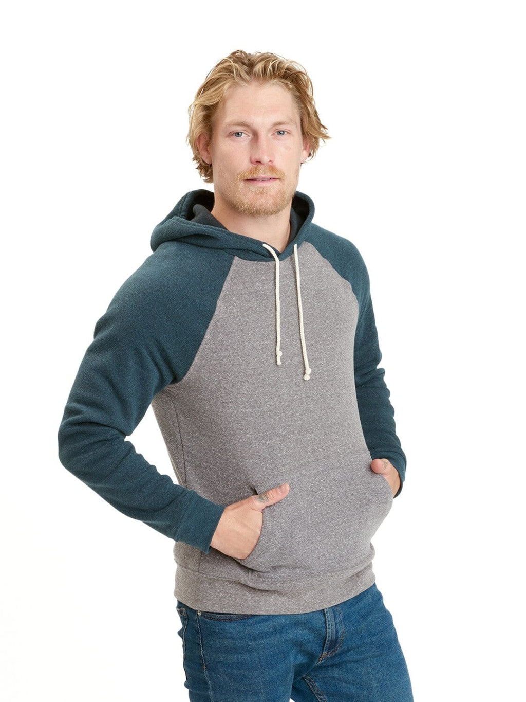 Colorblock Raglan Triblend Hoodie