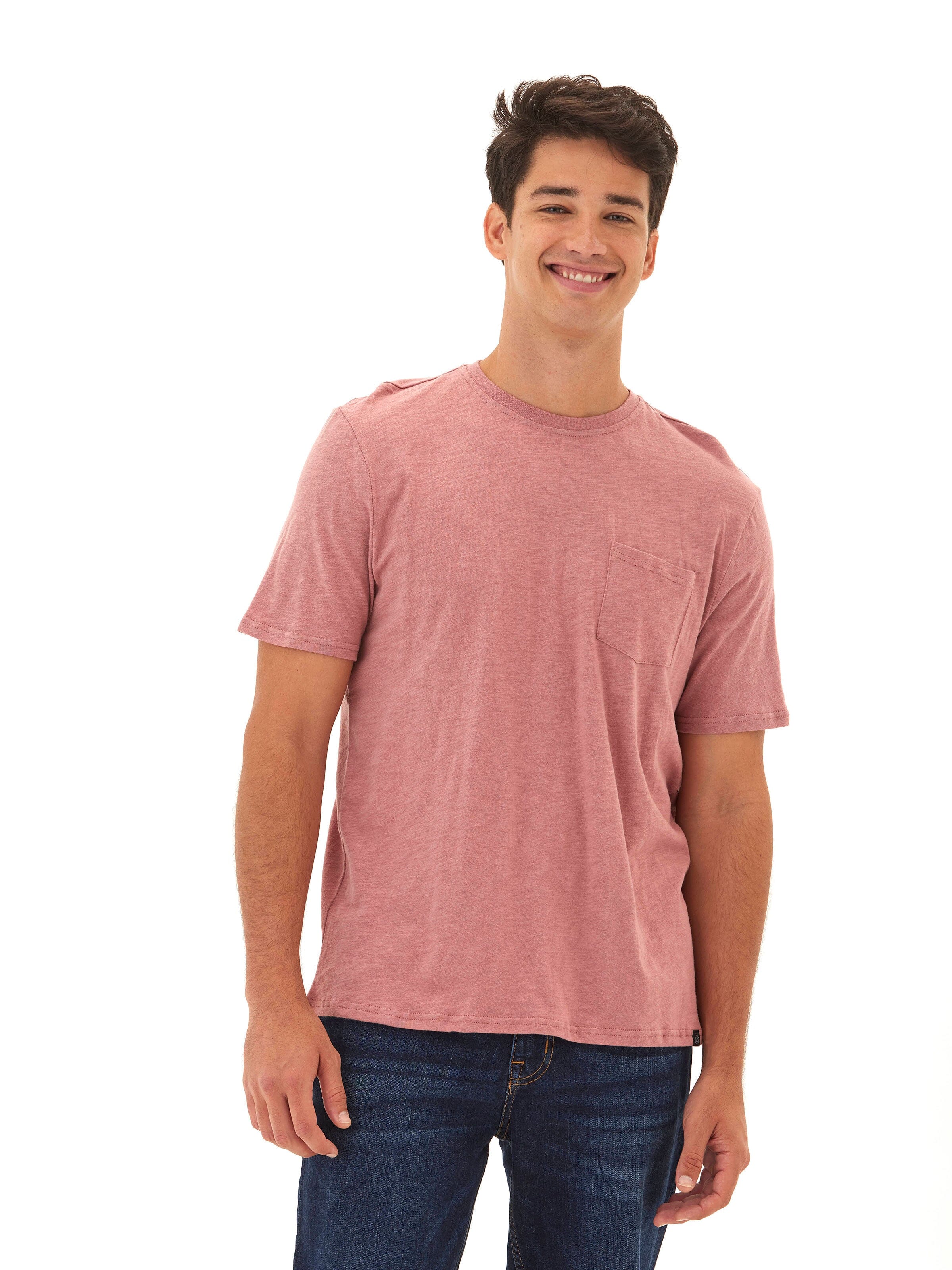 Slub Jersey Crew Neck Pocket Tee