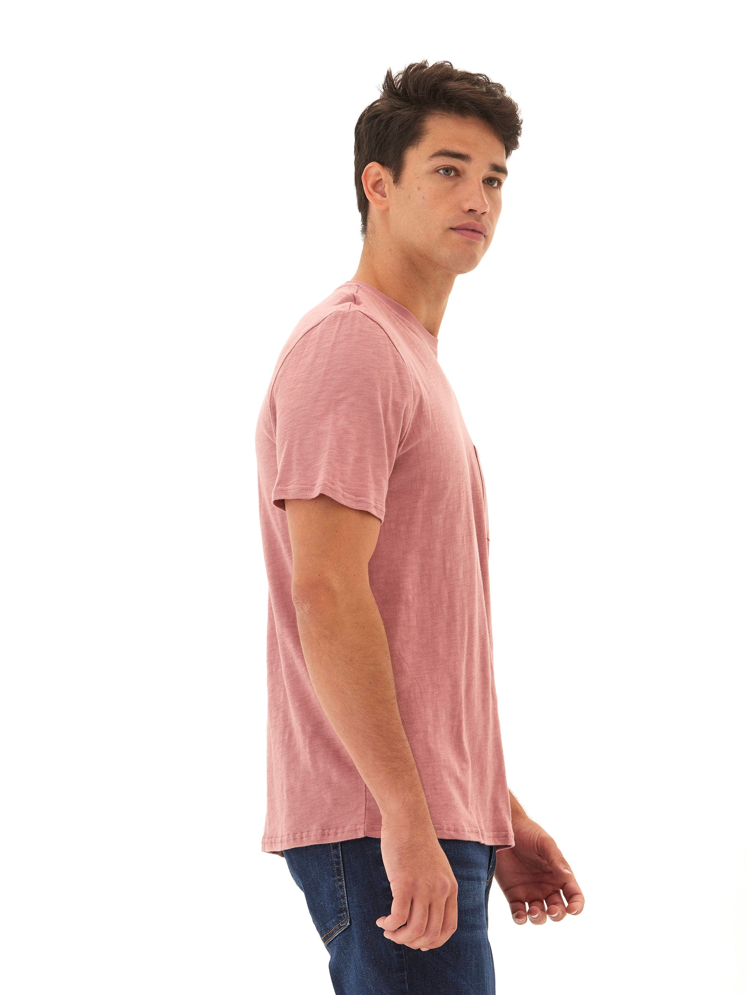 Slub Jersey Crew Neck Pocket Tee