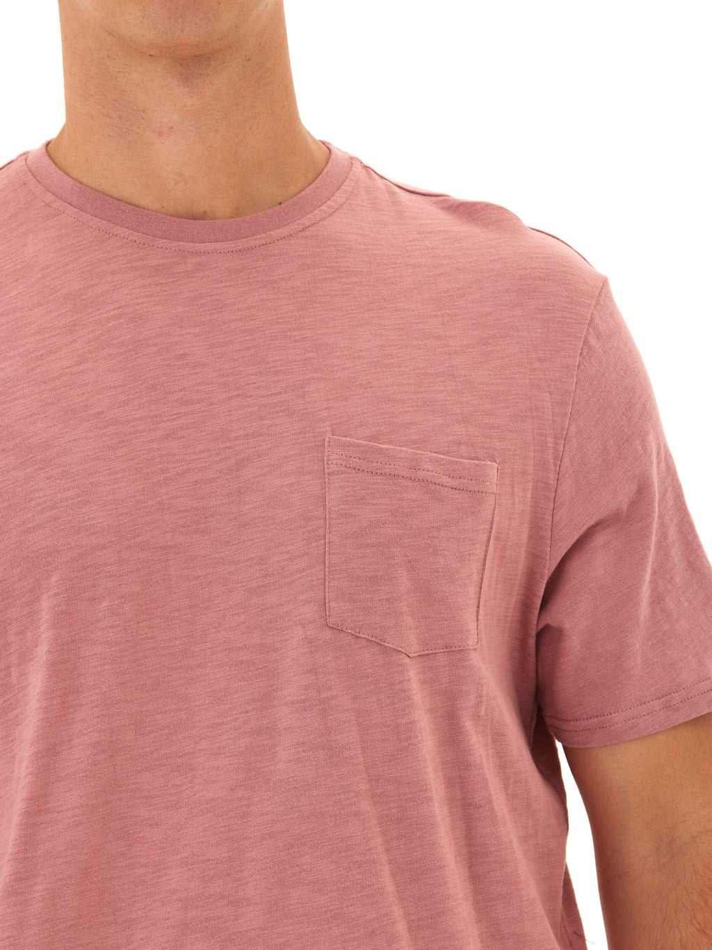 Slub Jersey Crew Neck Pocket Tee
