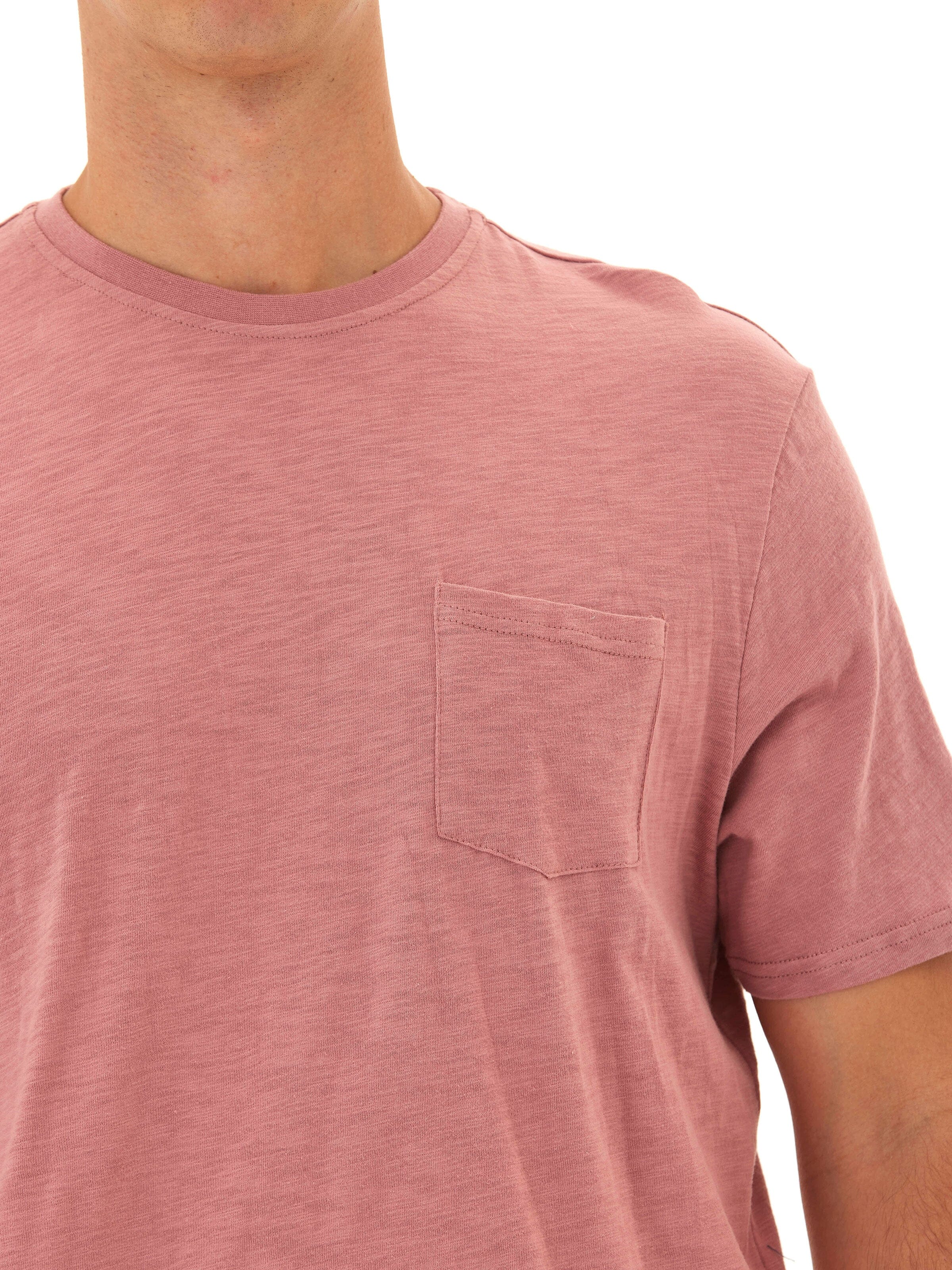 Slub Jersey Crew Neck Pocket Tee