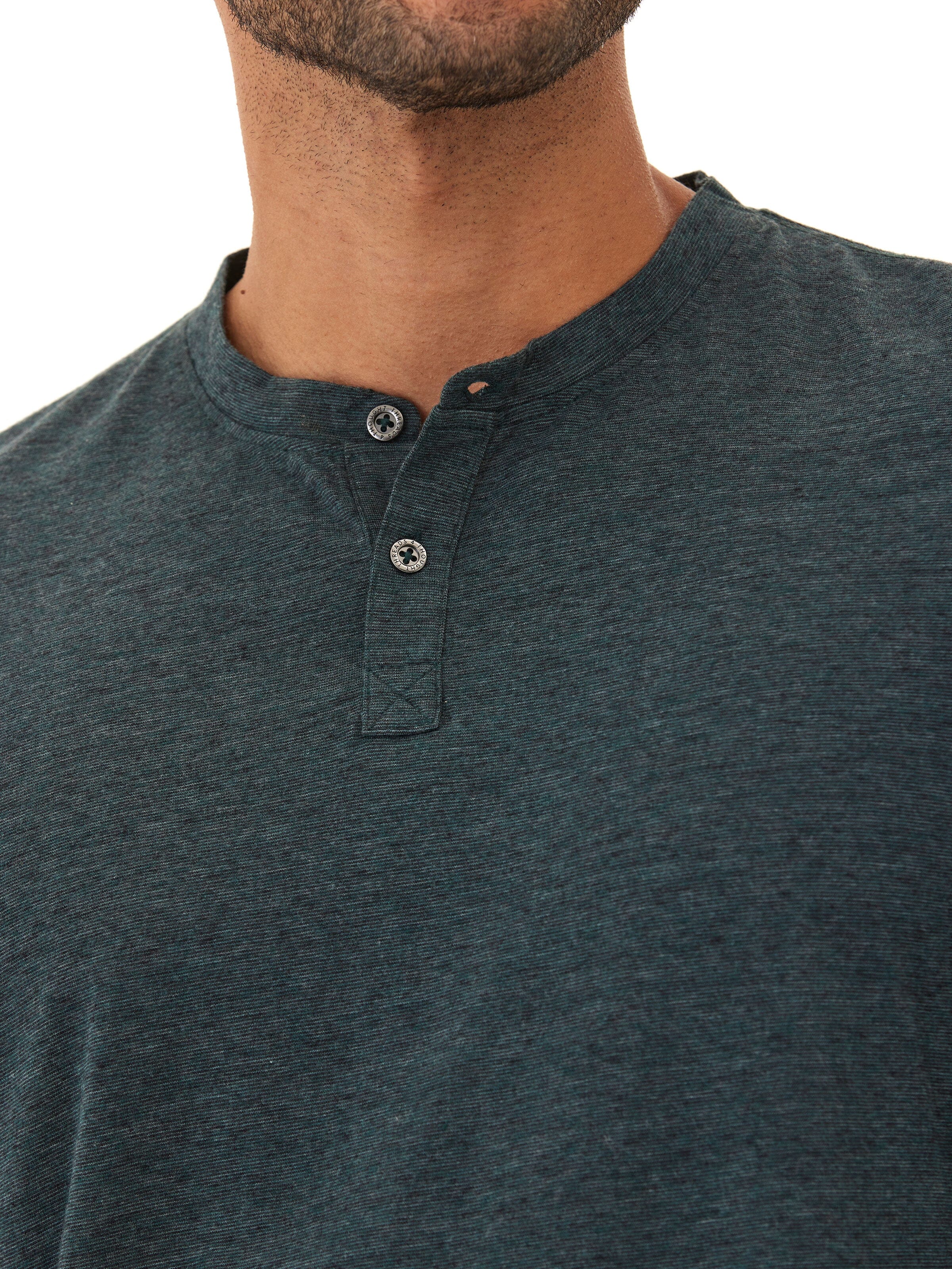 Braeden Black Fleck Long Sleeve Triblend Henley