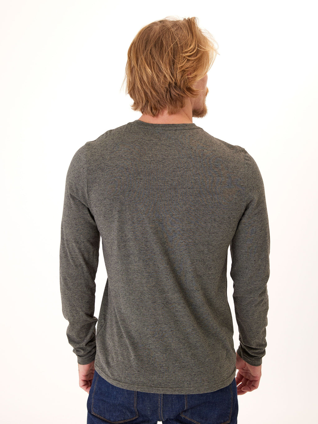 Braeden Black Fleck Long Sleeve Triblend Henley