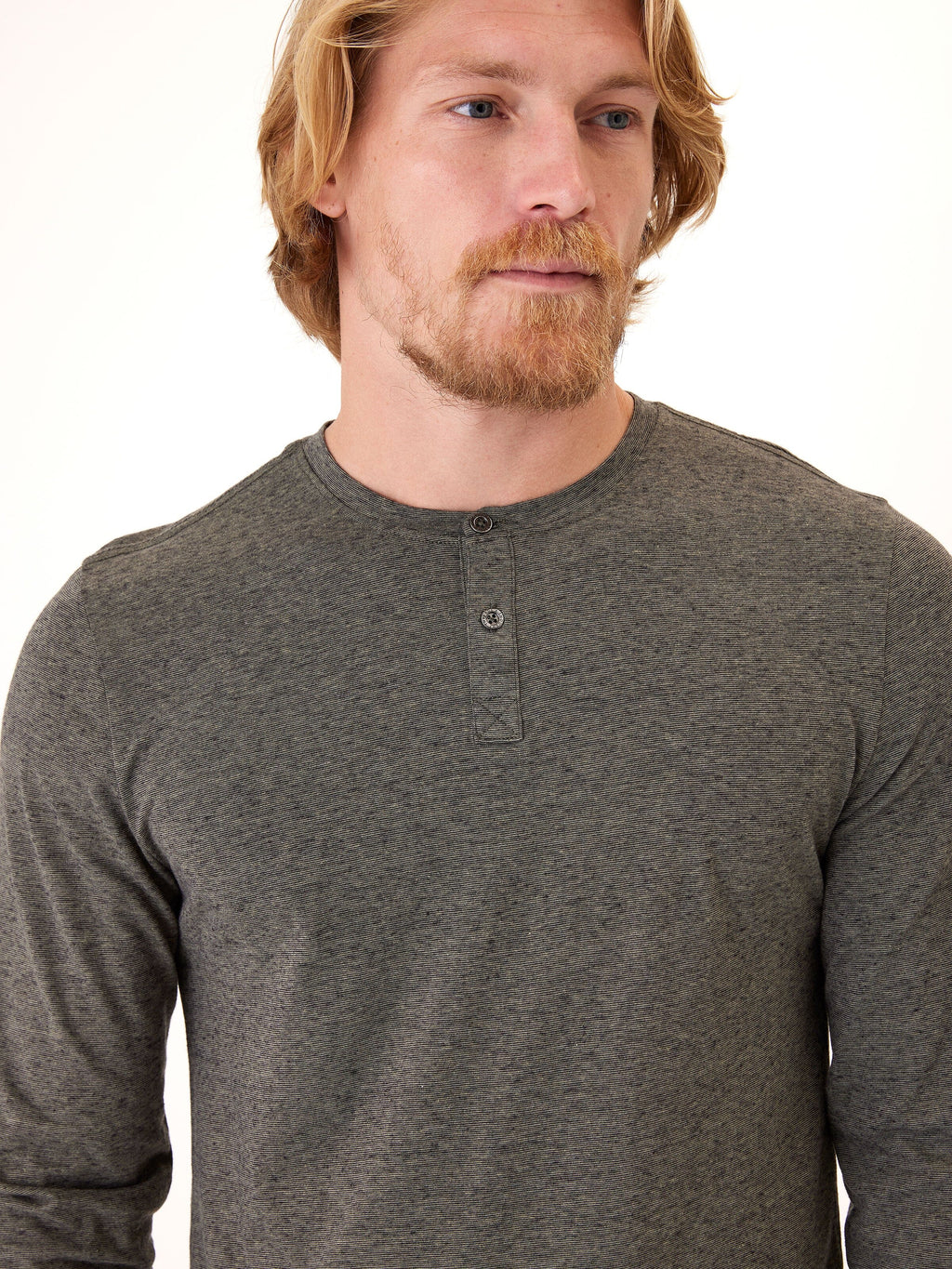Braeden Black Fleck Long Sleeve Triblend Henley