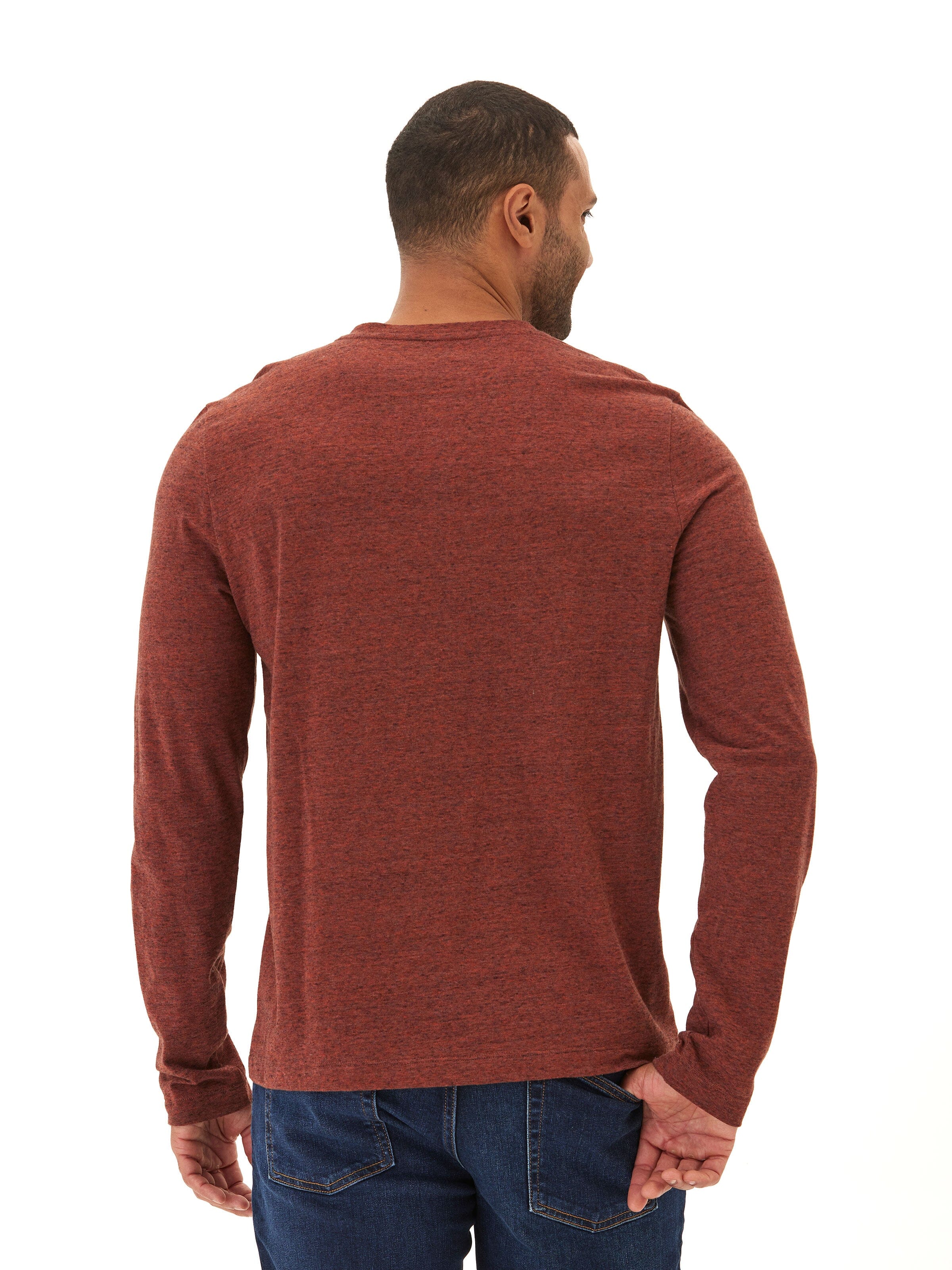 Braeden Black Fleck Long Sleeve Triblend Henley