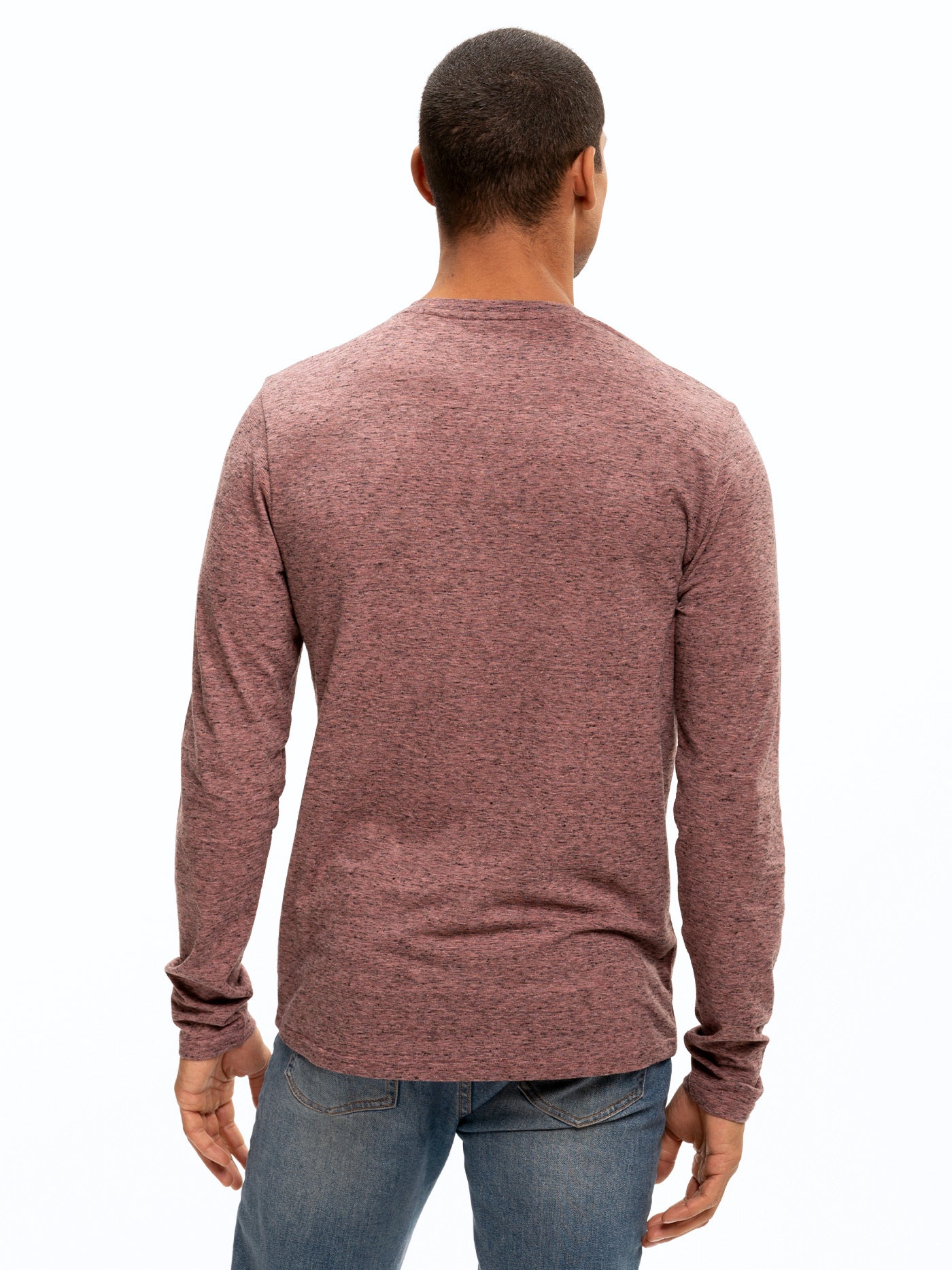 Braeden Black Fleck Long Sleeve Triblend Henley