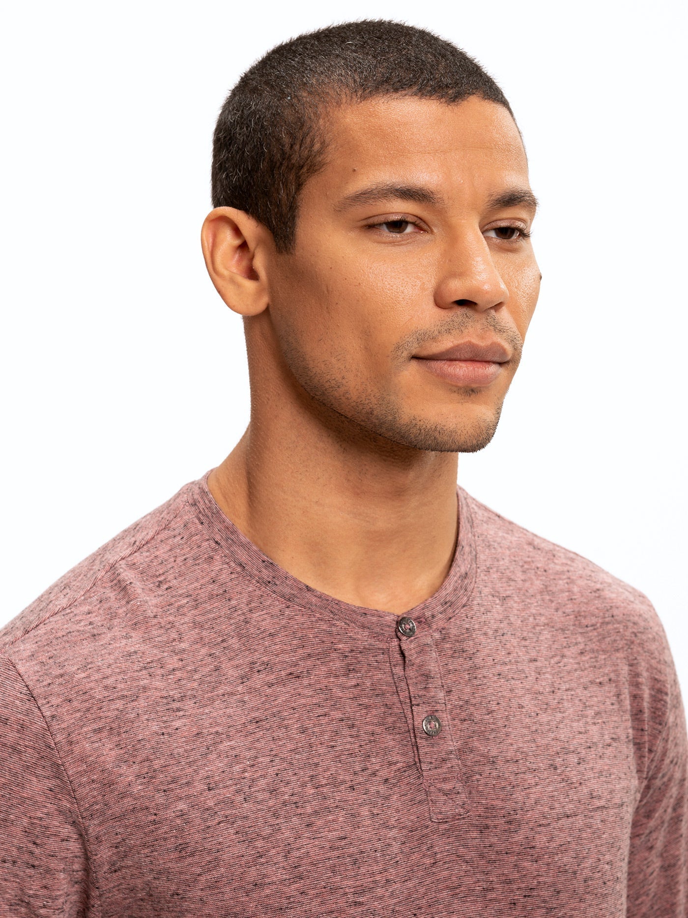 Braeden Black Fleck Long Sleeve Triblend Henley