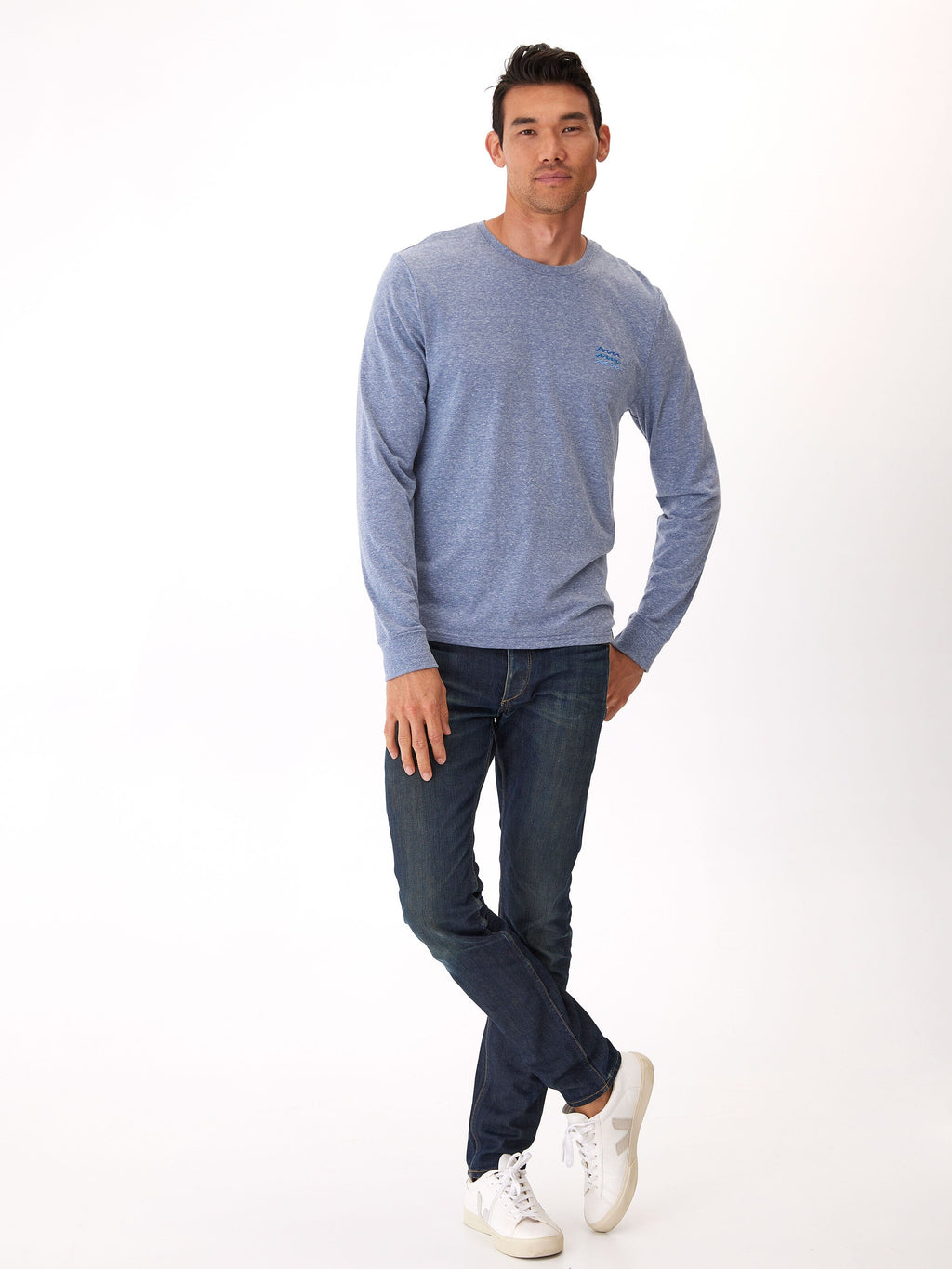 Embroidery Long Sleeve Triblend Crew