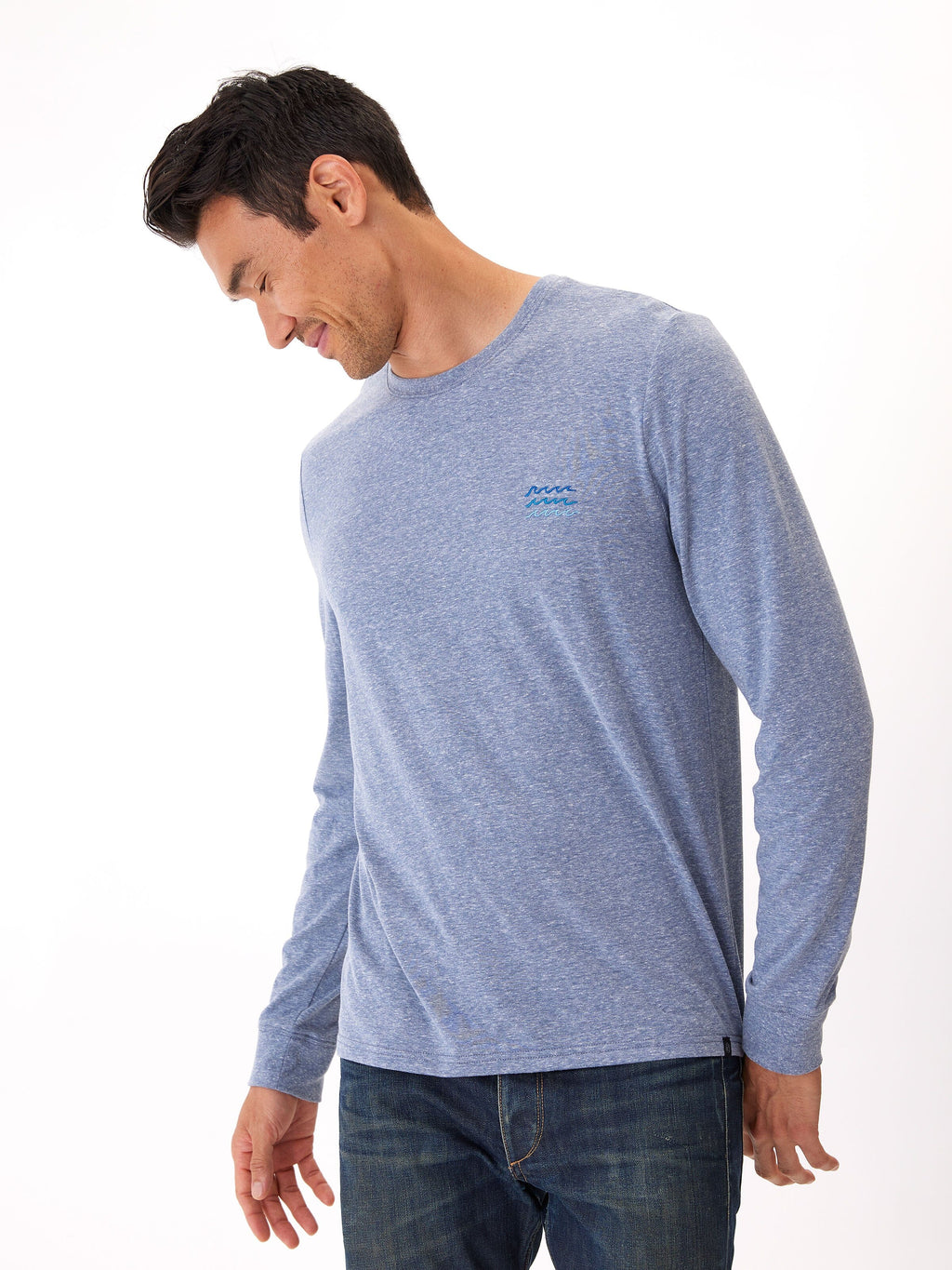 Embroidery Long Sleeve Triblend Crew