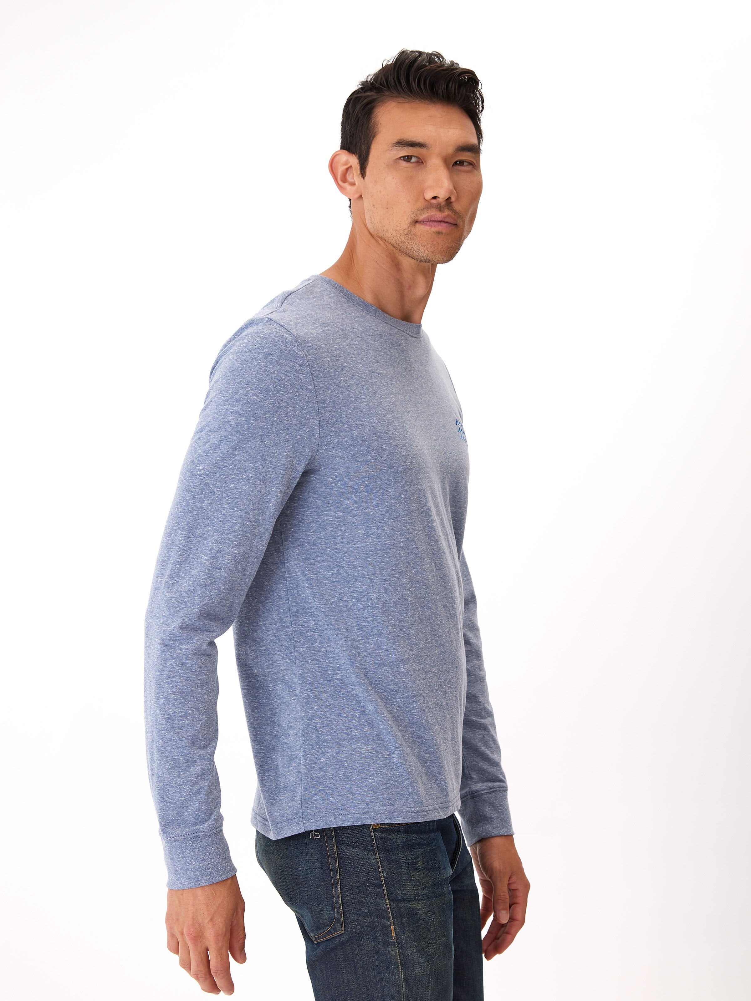 Embroidery Long Sleeve Triblend Crew