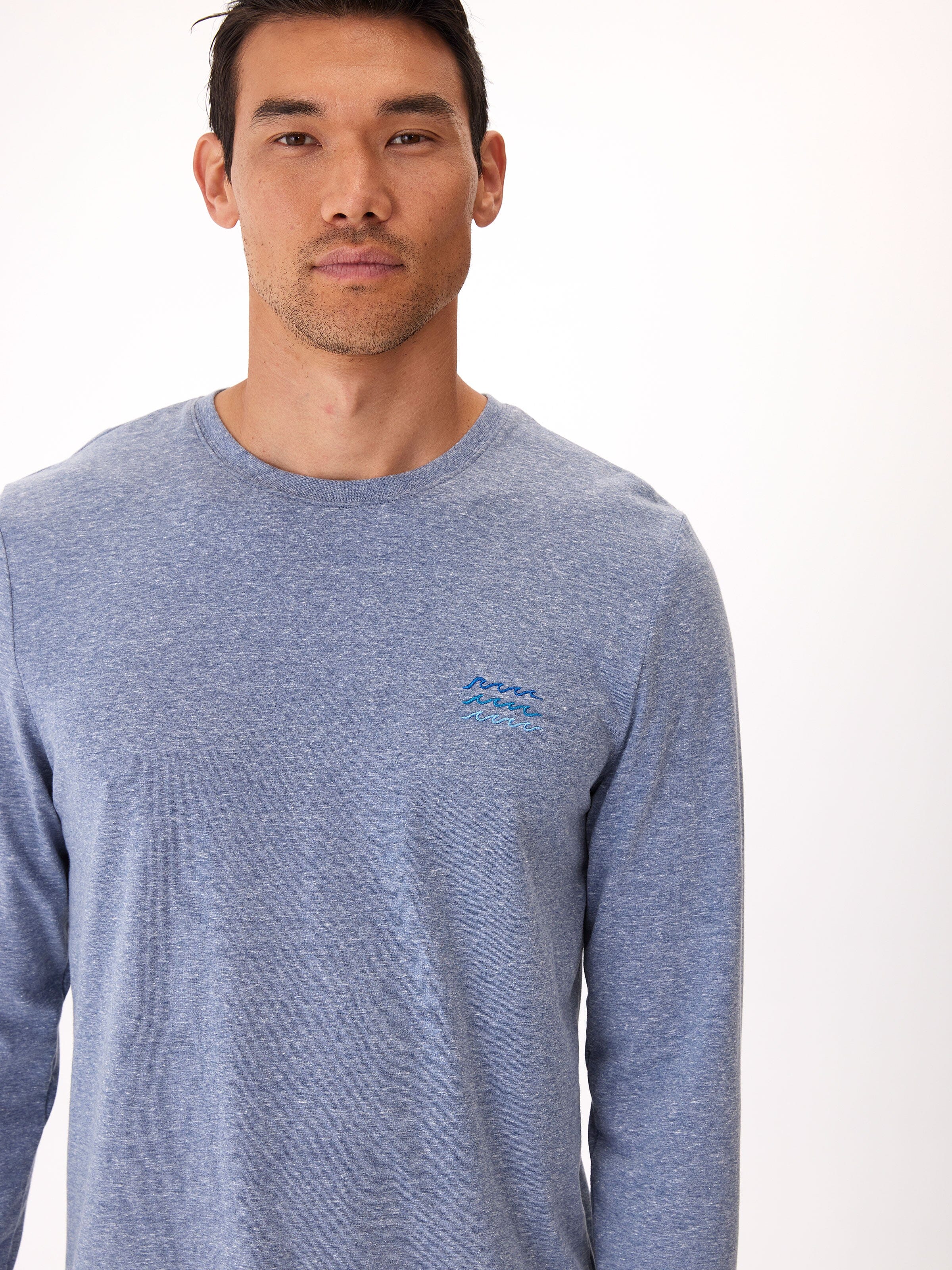 Embroidery Long Sleeve Triblend Crew