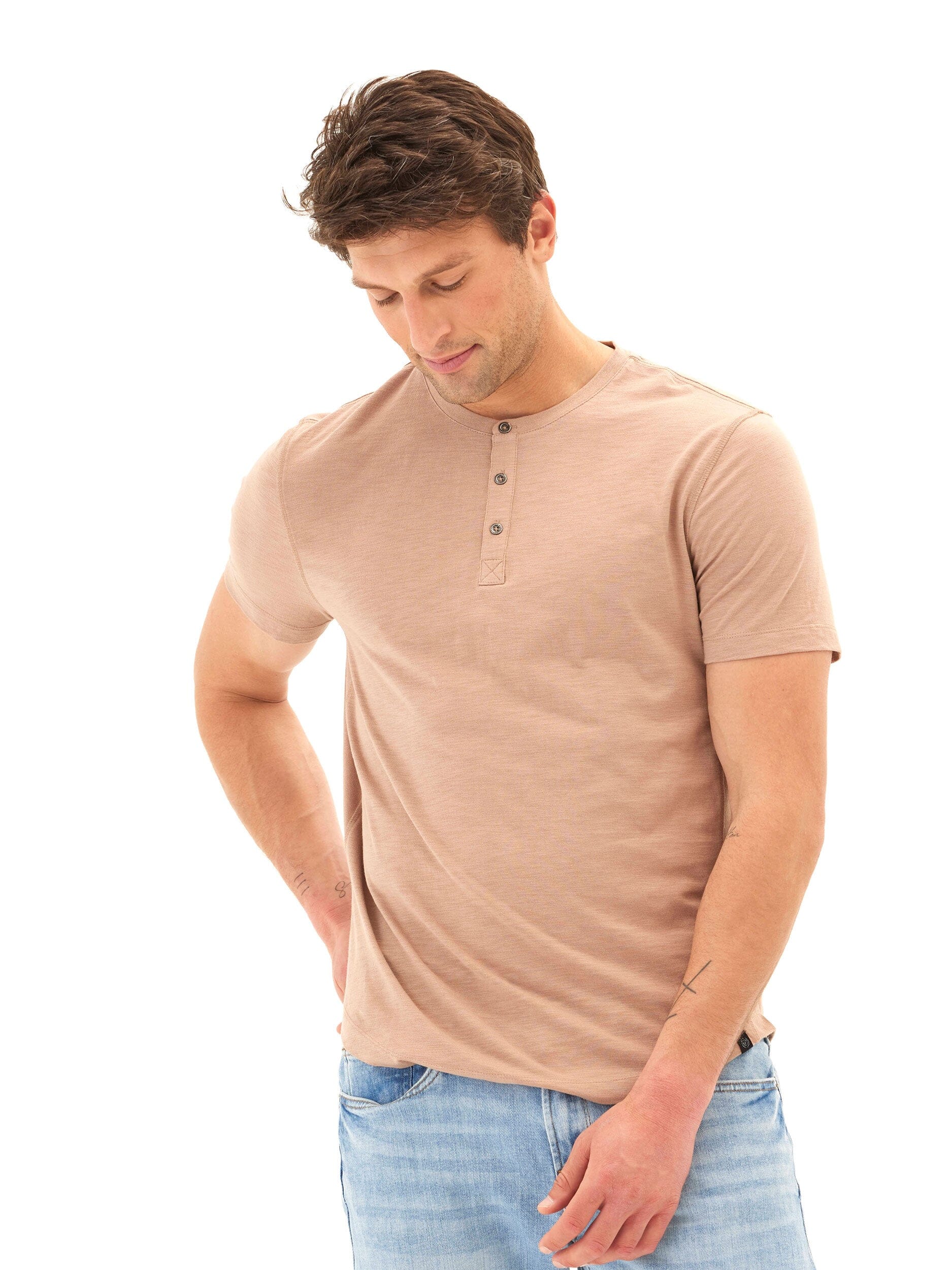 Heath Slub Jersey Short Sleeve Henley