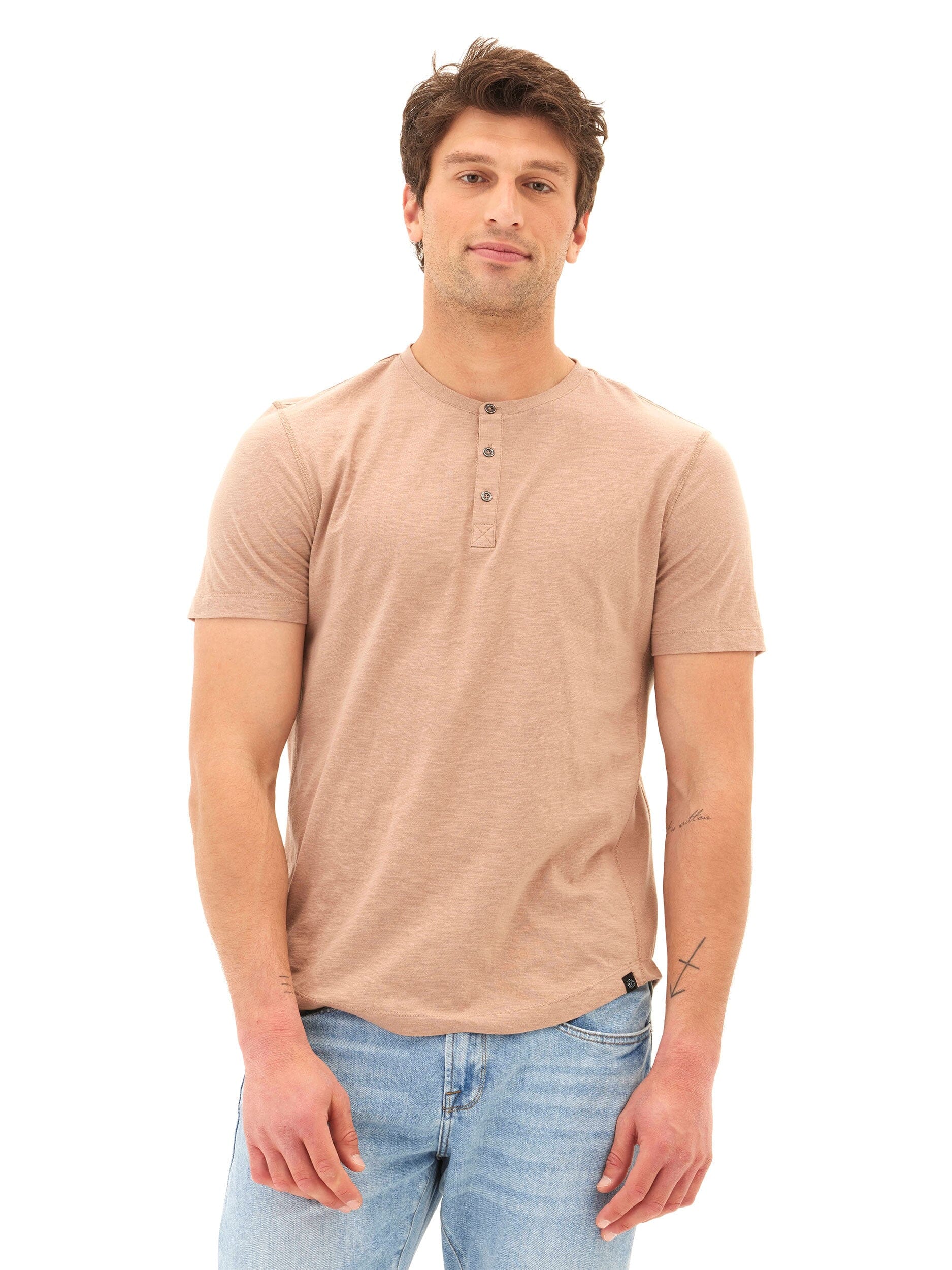 Heath Slub Jersey Short Sleeve Henley