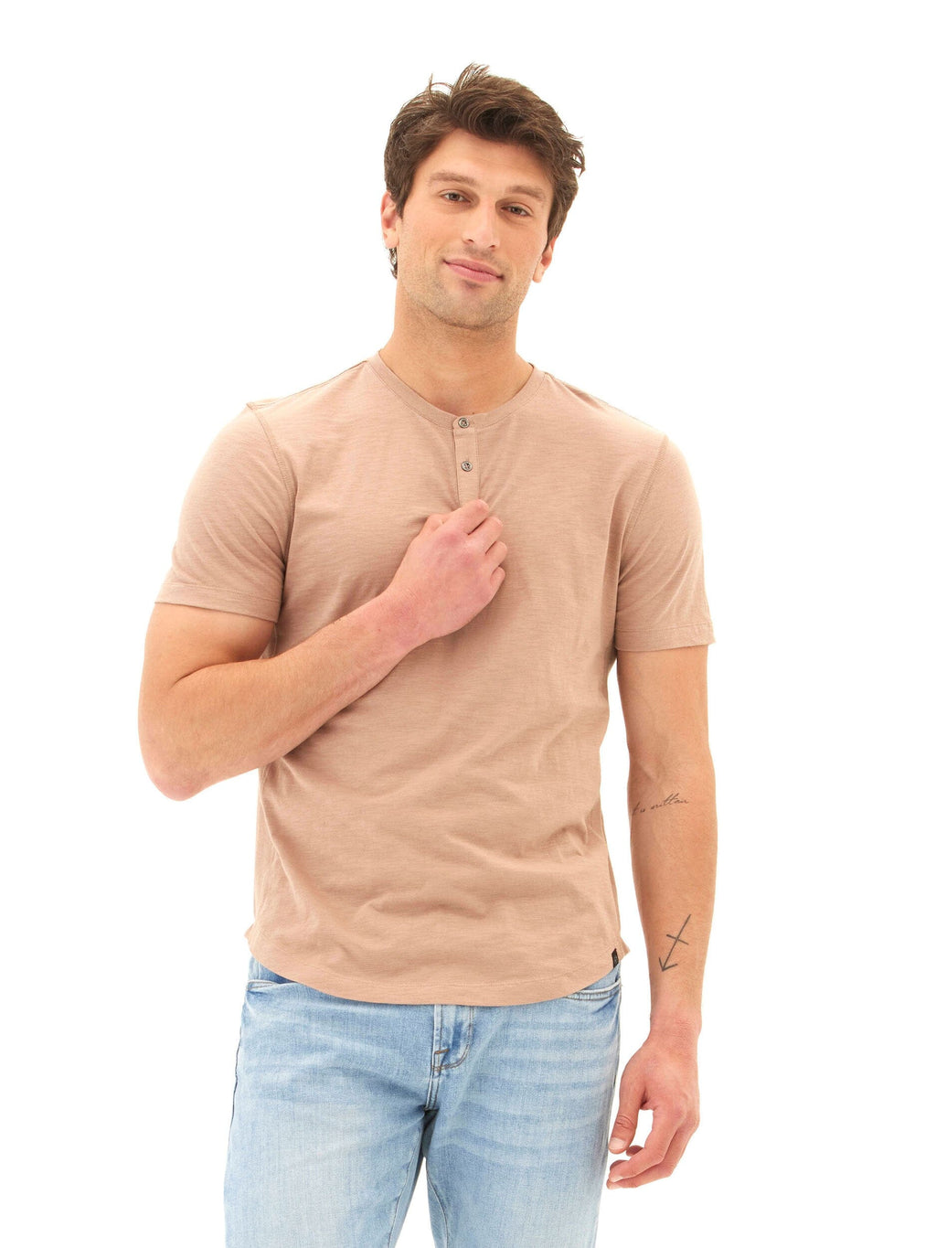 Heath Slub Jersey Short Sleeve Henley