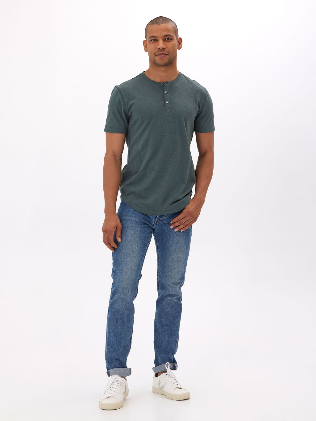 Heath Slub Jersey Short Sleeve Henley