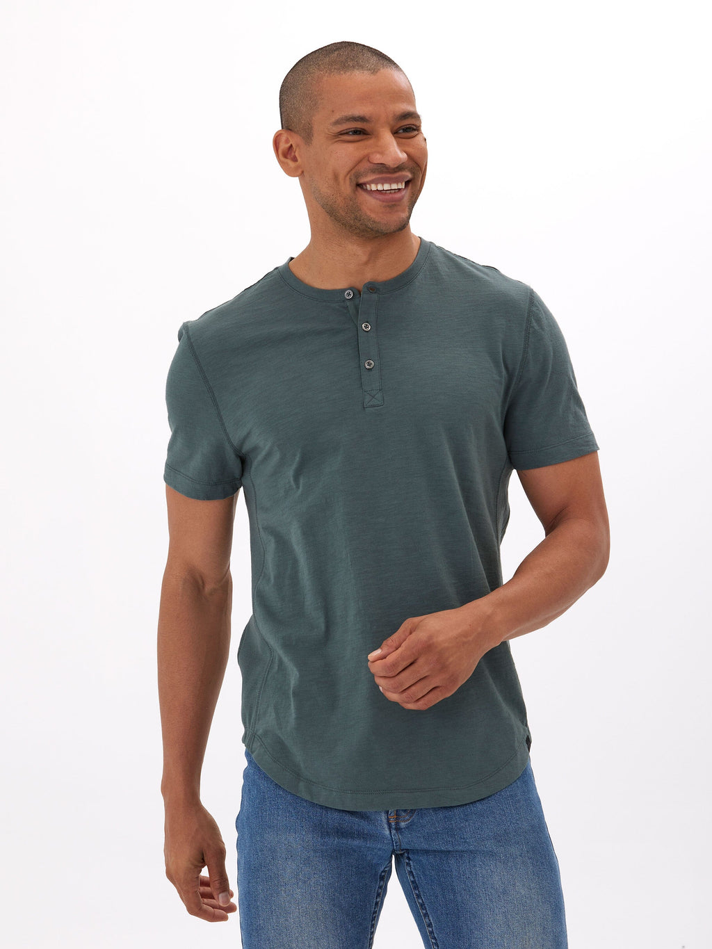 Heath Slub Jersey Short Sleeve Henley