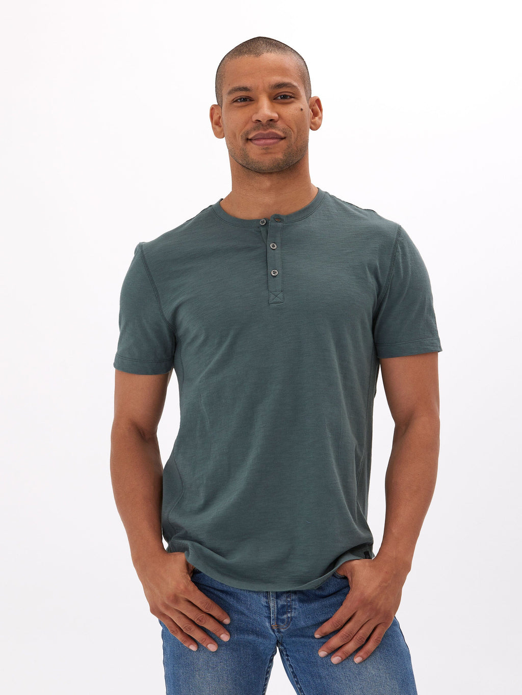 Heath Slub Jersey Short Sleeve Henley