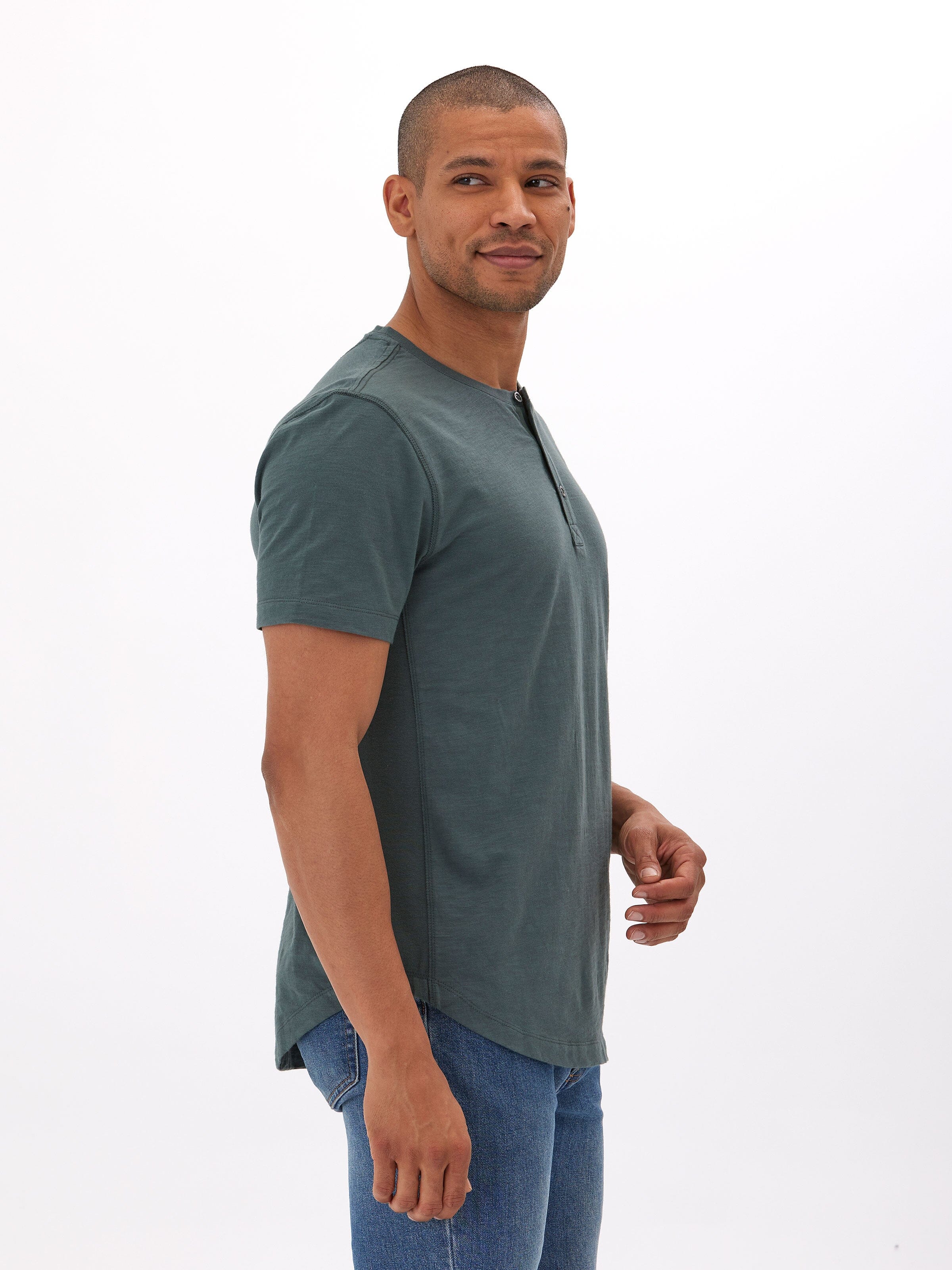 Heath Slub Jersey Short Sleeve Henley