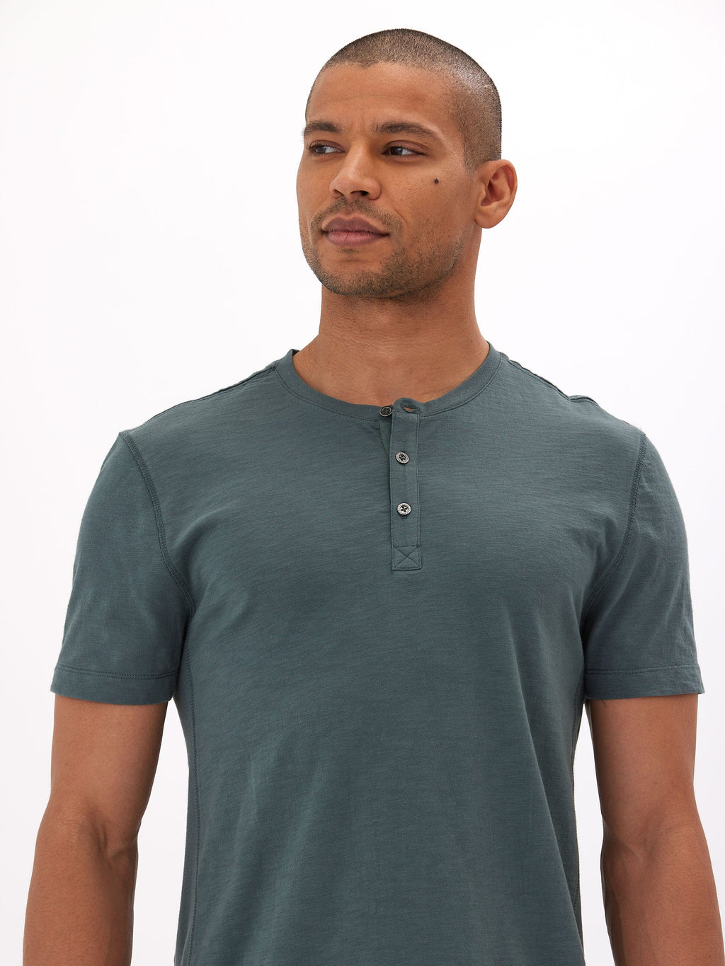 Heath Slub Jersey Short Sleeve Henley