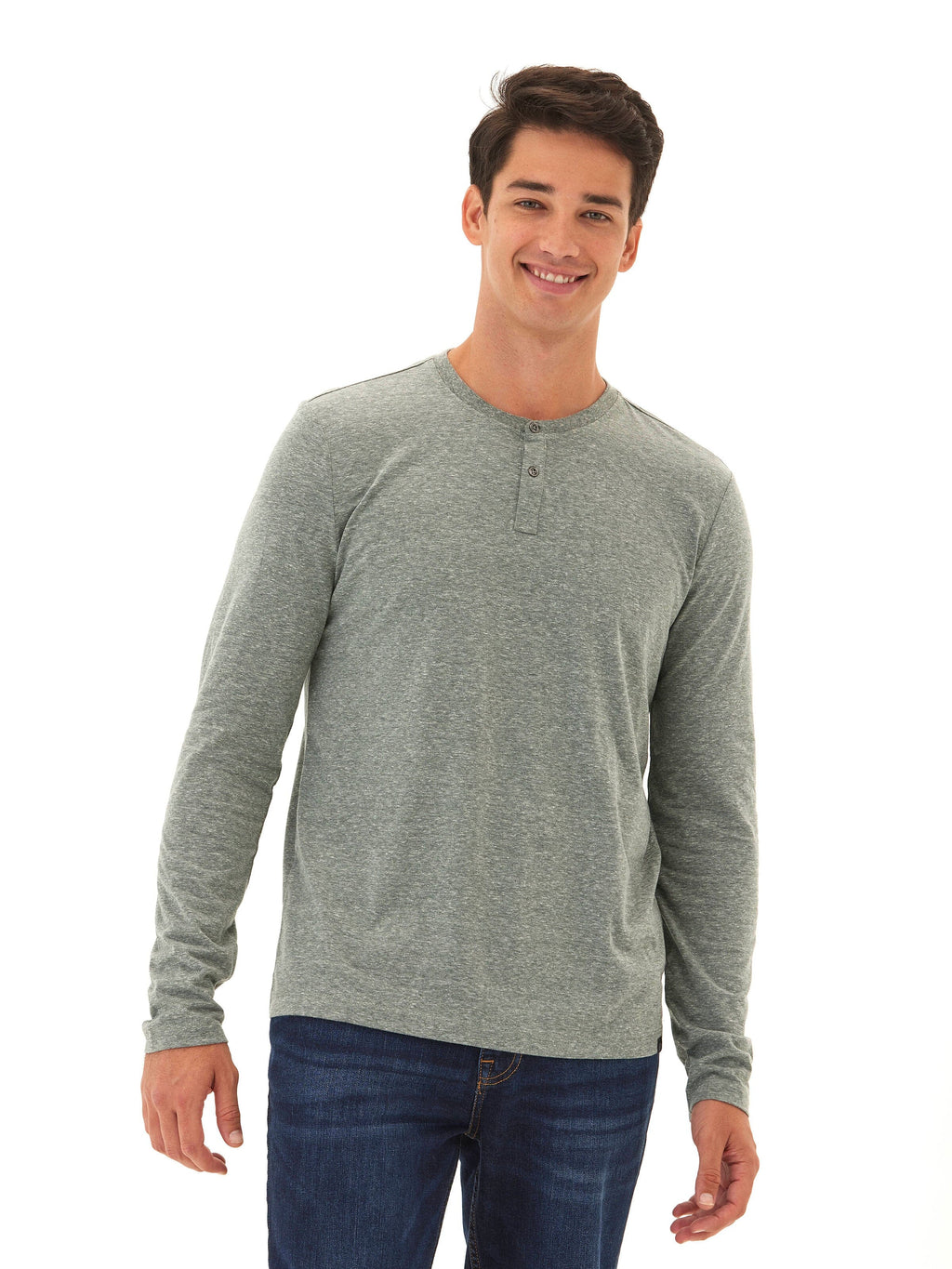 Austin Triblend 2 Button Long Sleeve Henley