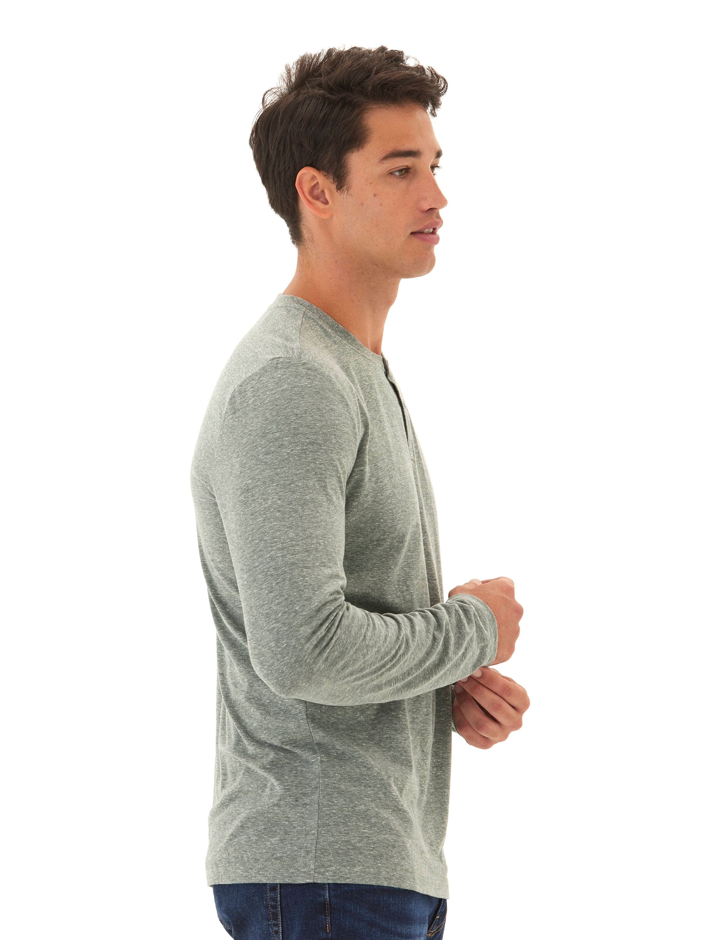 Austin Triblend 2 Button Long Sleeve Henley