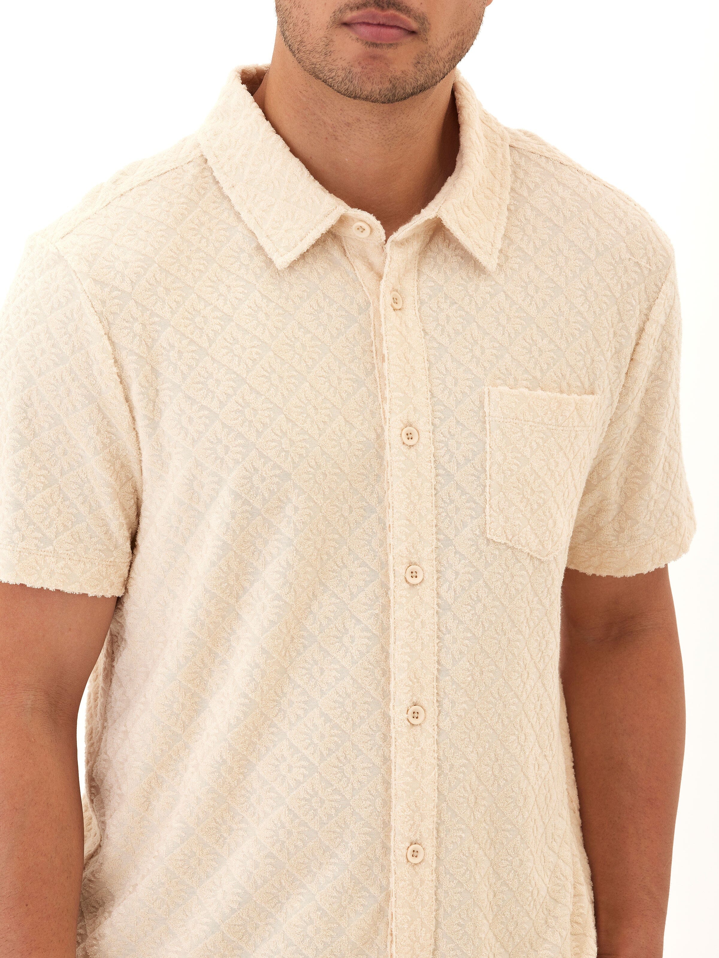 Paxton Jacquard Terry Button-Down Pocket Shirt