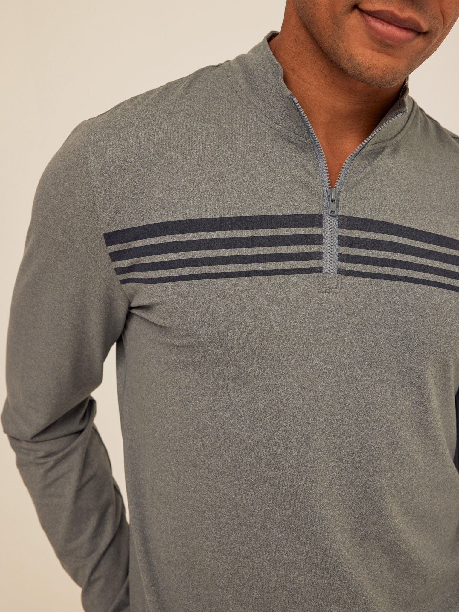 Kace Luxe Jersey Stripe Quarter Zip