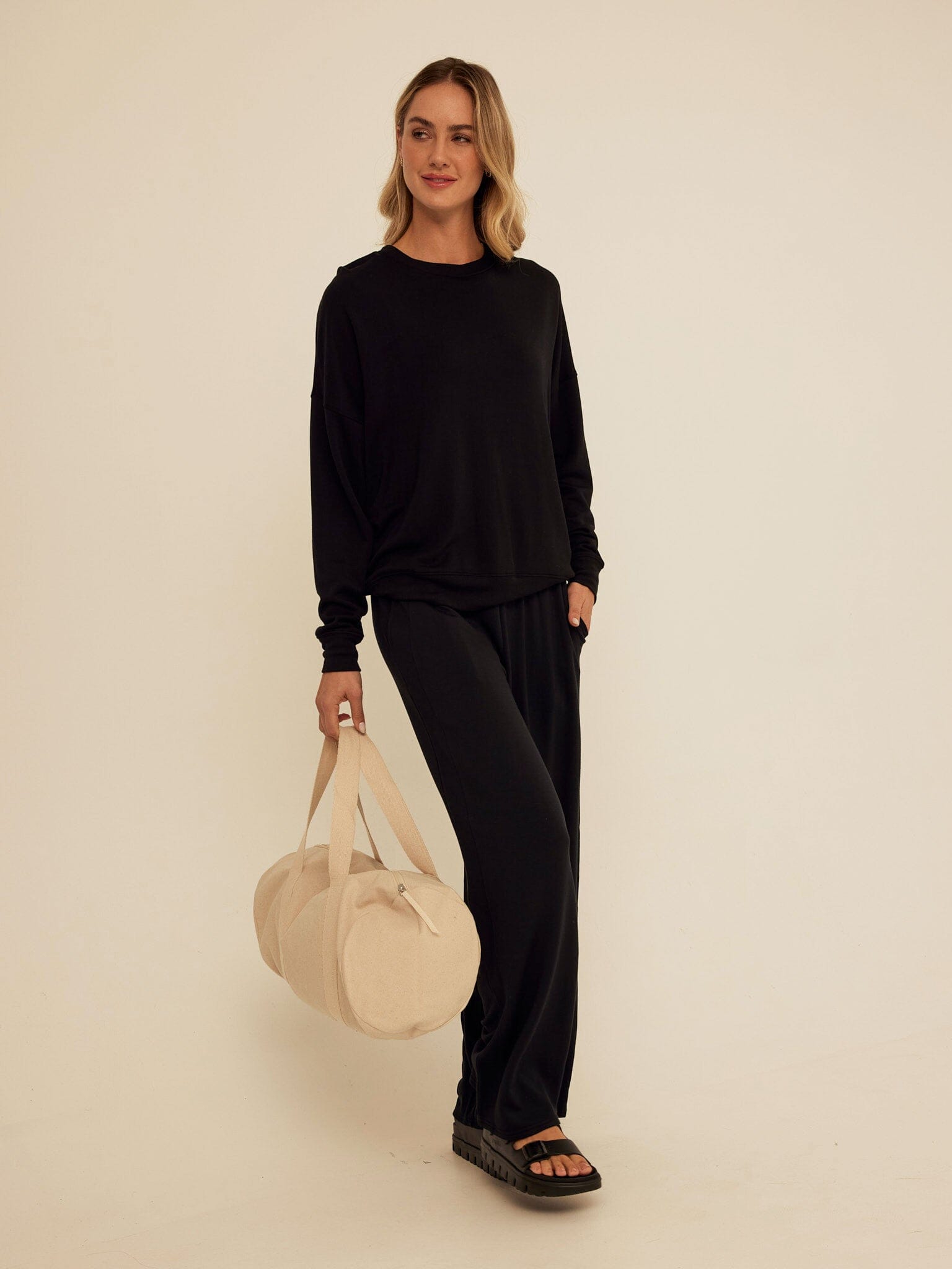 Esmeralda Feather Fleece Wide Leg Pant