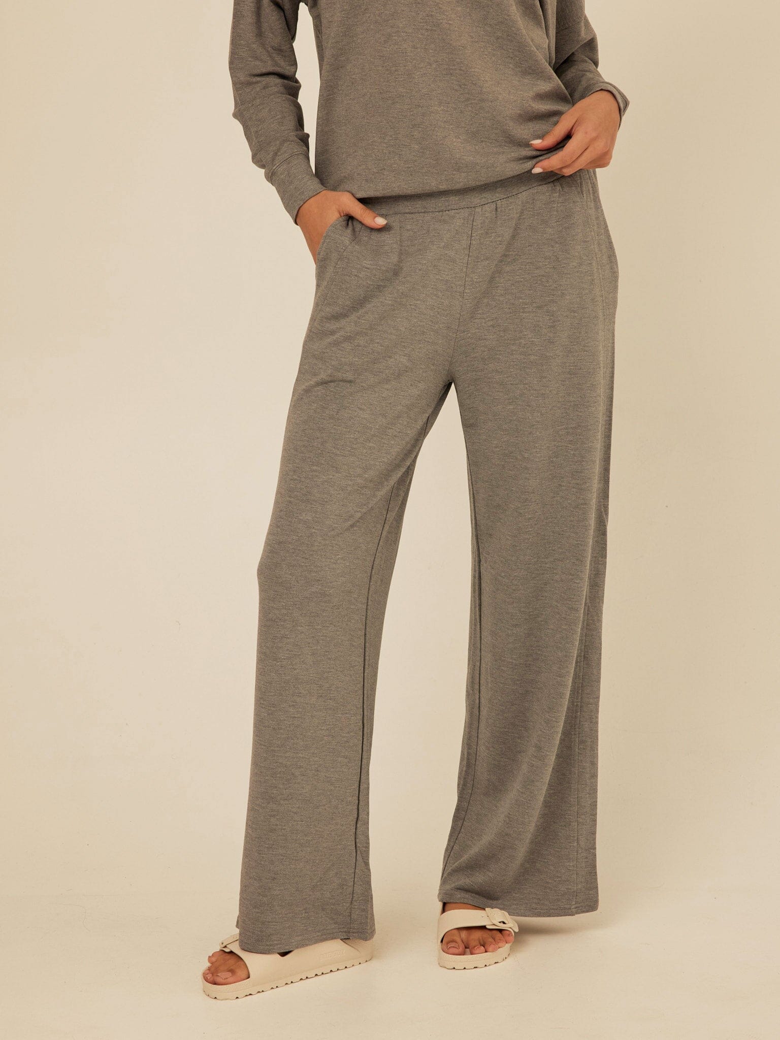 Esmeralda Feather Fleece Wide Leg Pant