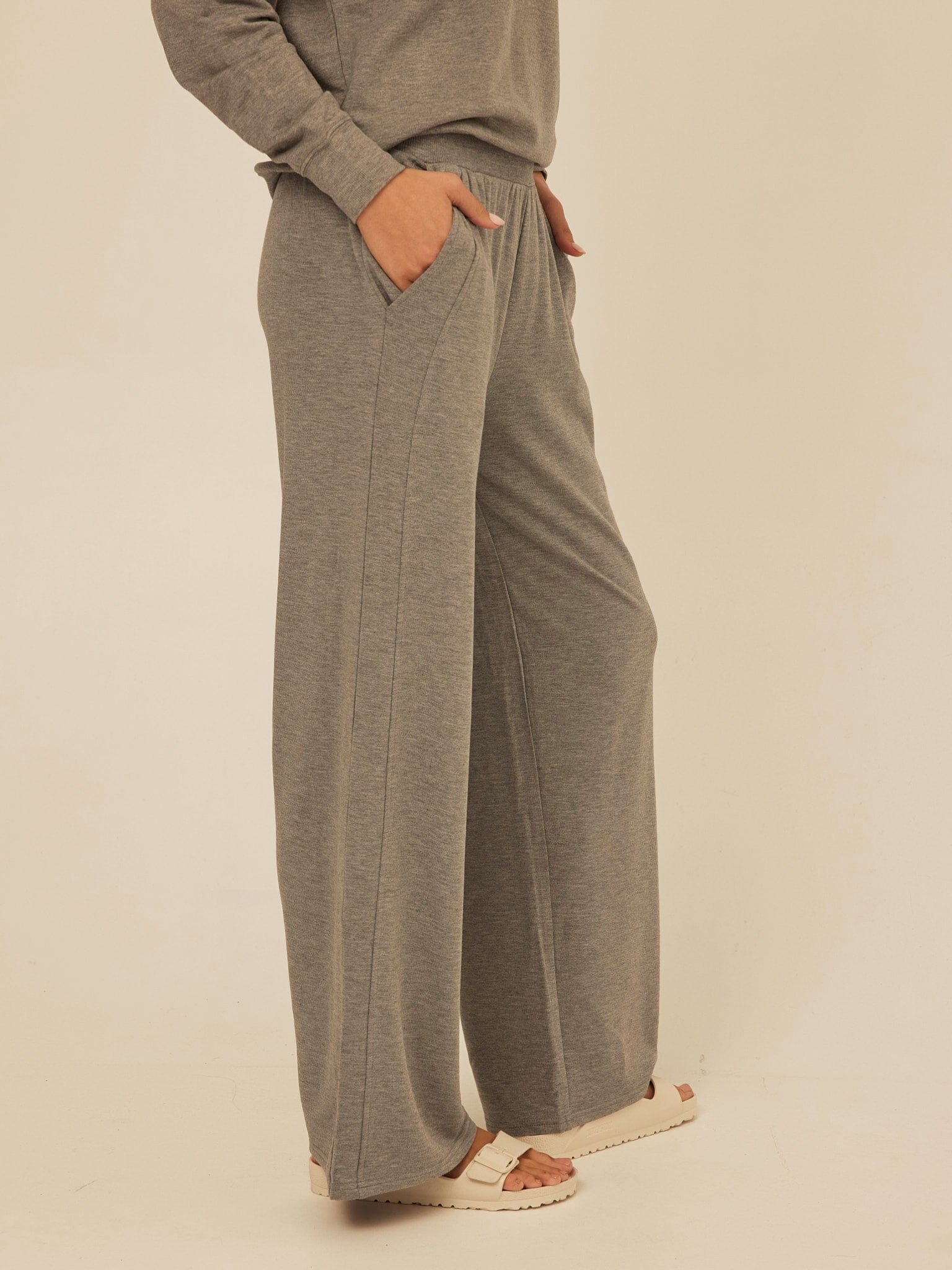 Esmeralda Feather Fleece Wide Leg Pant